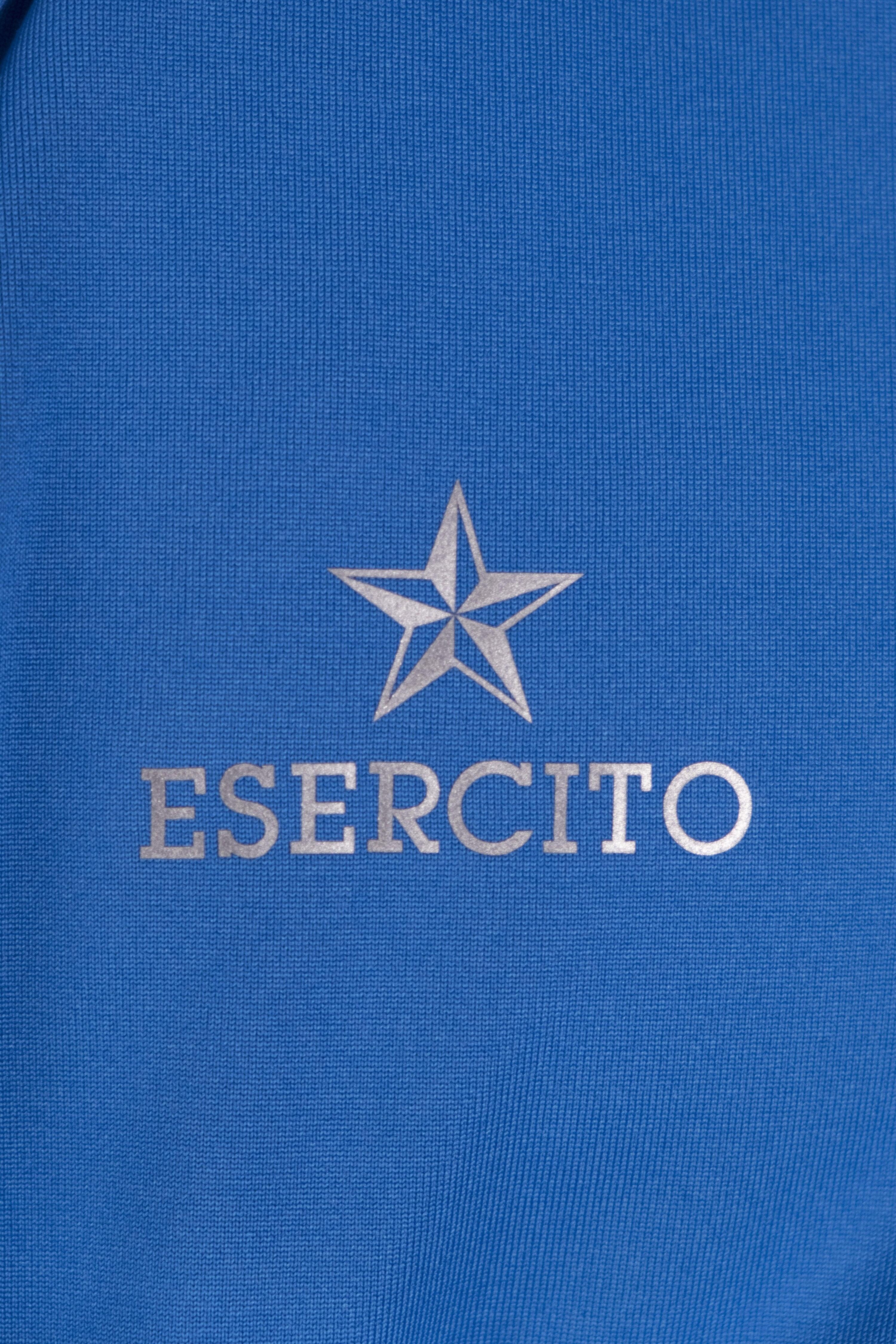 Felpa Esercito a maniche lunghe con zip da running uomo azzurra 3/4