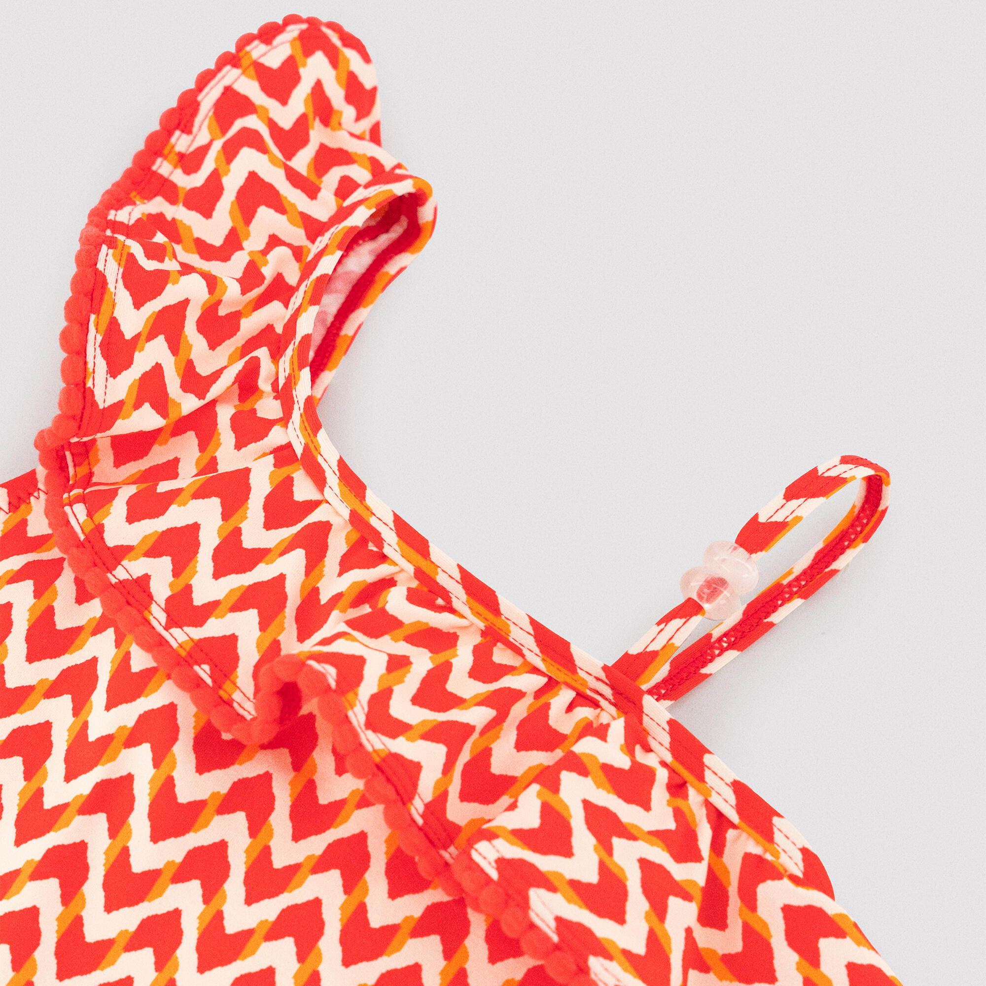 Bañador niña detalles volantes estampado étnico 2/7