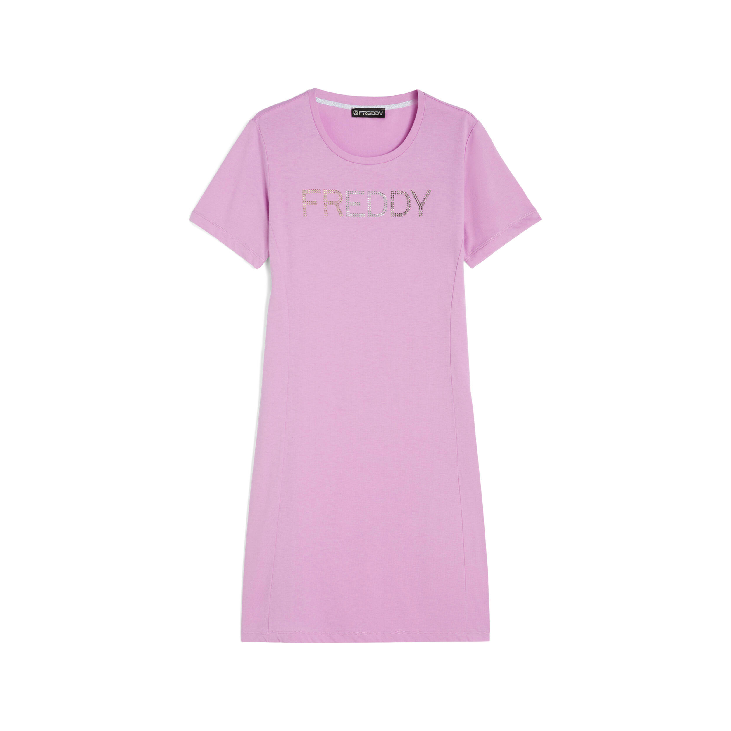 Robe en jersey avec grand logo en clous métallisés 1/4