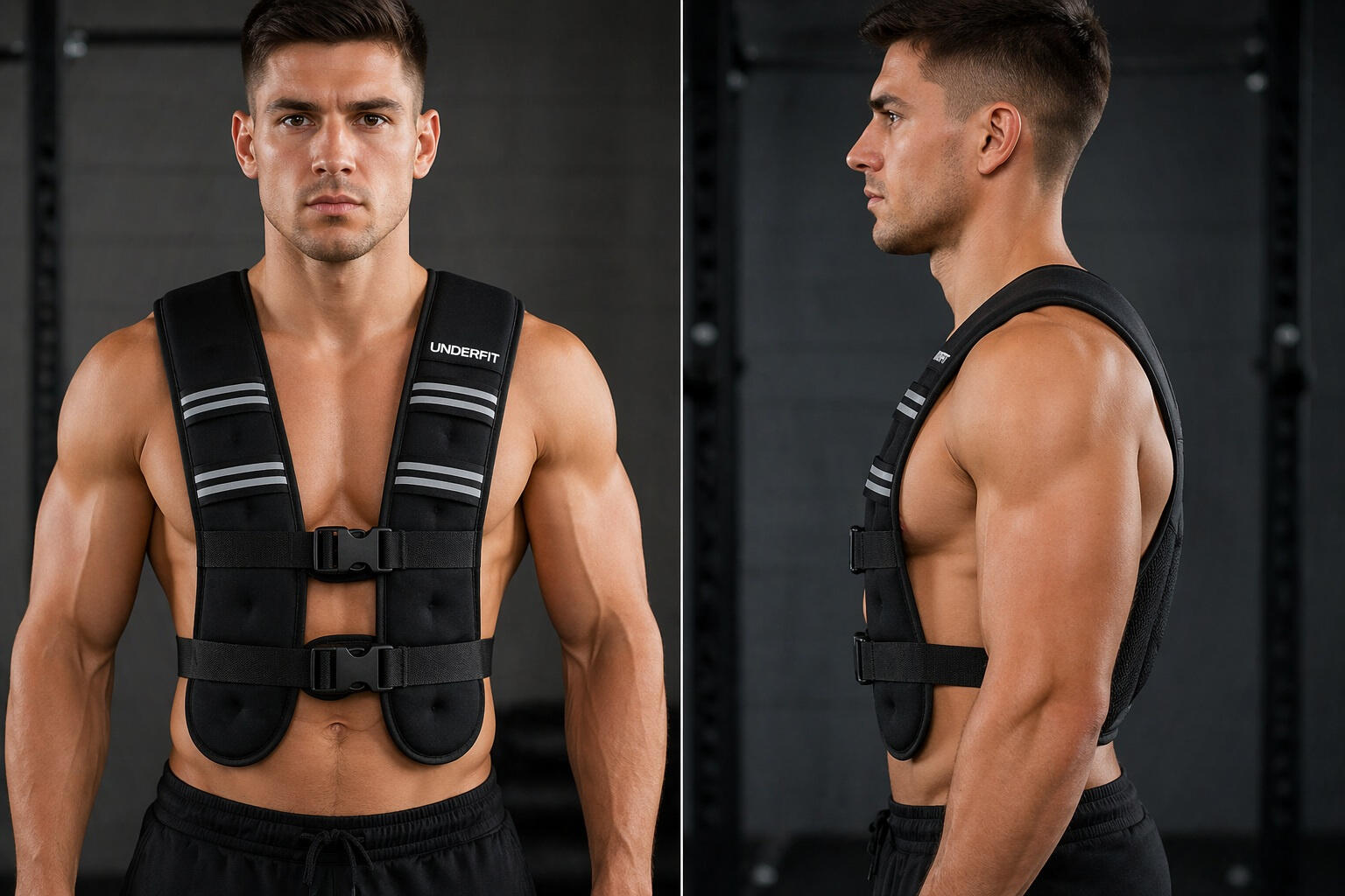 Kamizelka treningowa z obciążeniem X-PRO 10 kg UNDERFIT do ćwiczeń 3/8