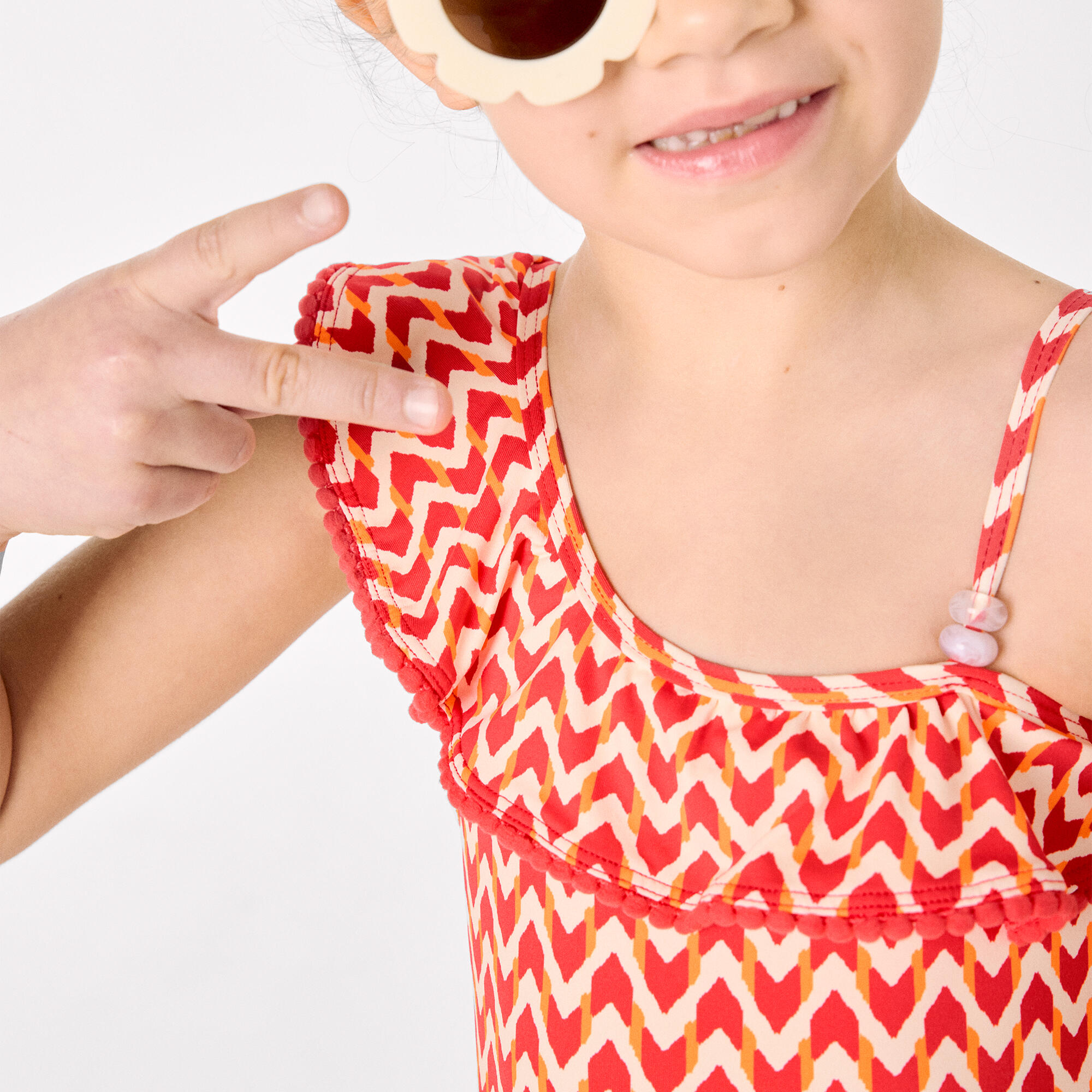 Bañador niña detalles volantes estampado étnico 5/7