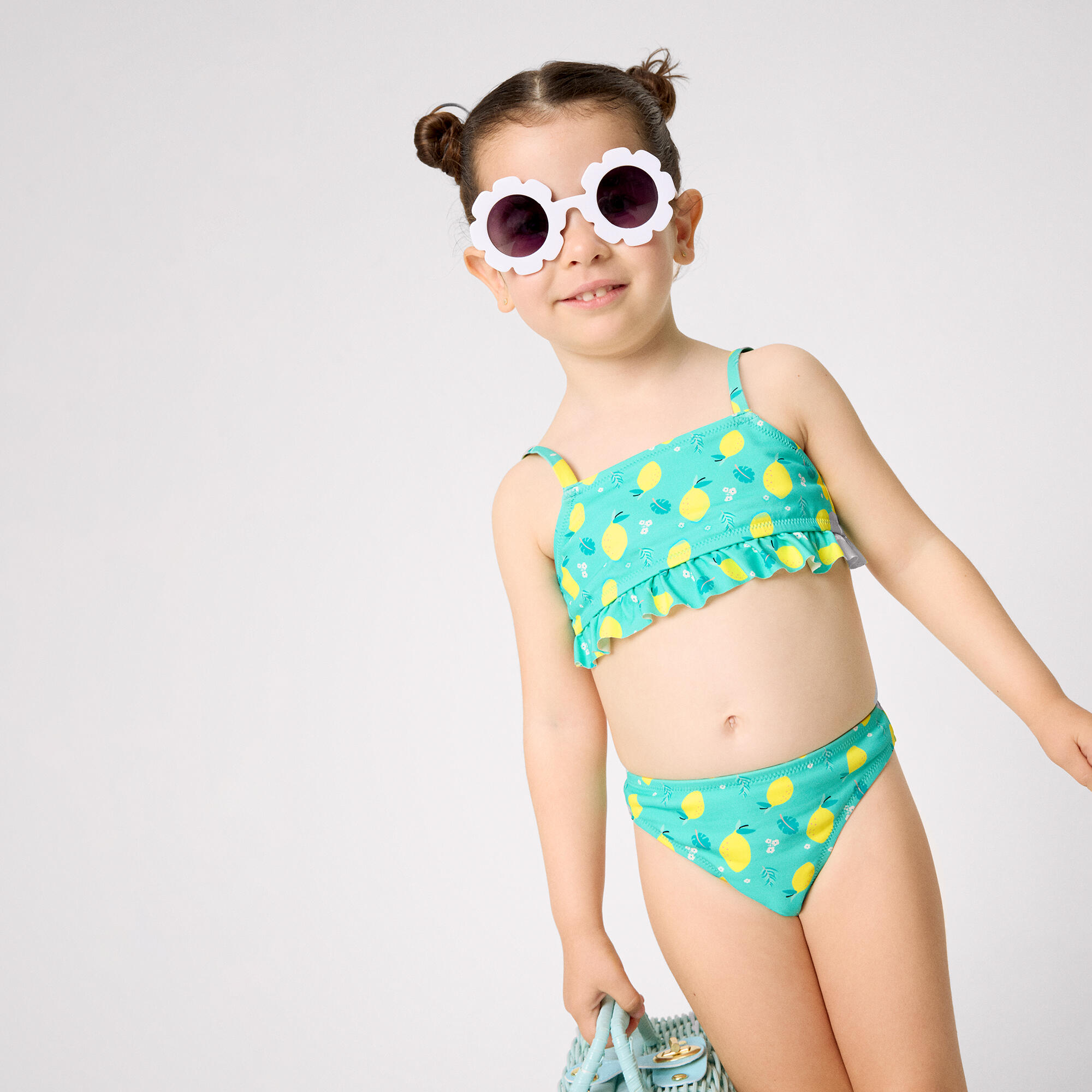 Bikini niña detalle volante estampado limones 4/5