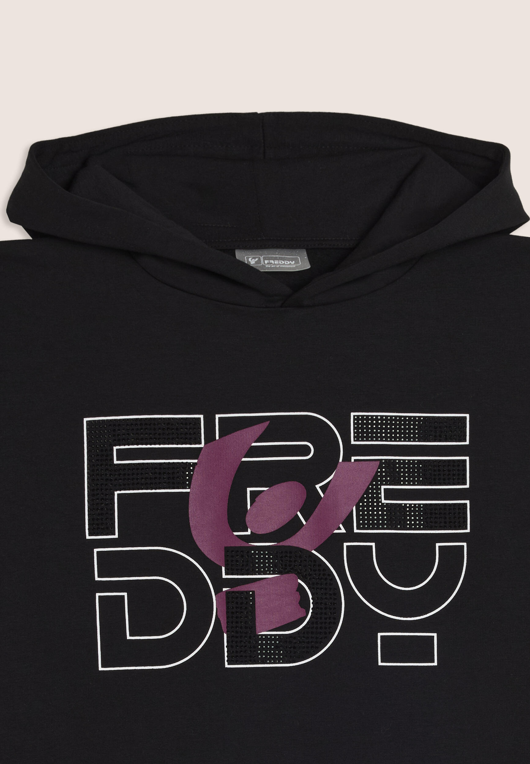 Robe sweat-shirt longue Junior avec logo en paillettes et bandes contrastées 3/3