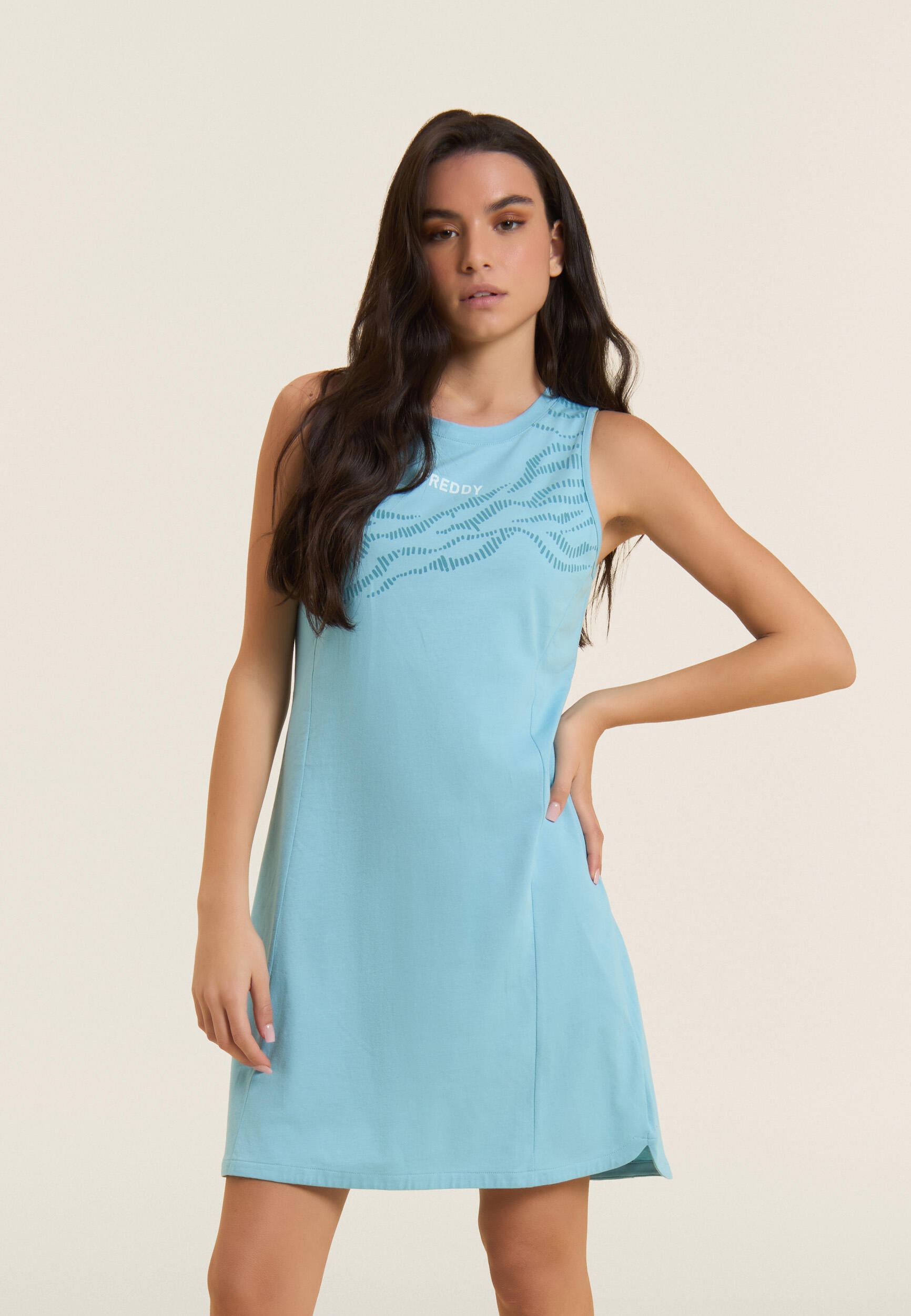Robe à motif graphique et détails découpés 2/5