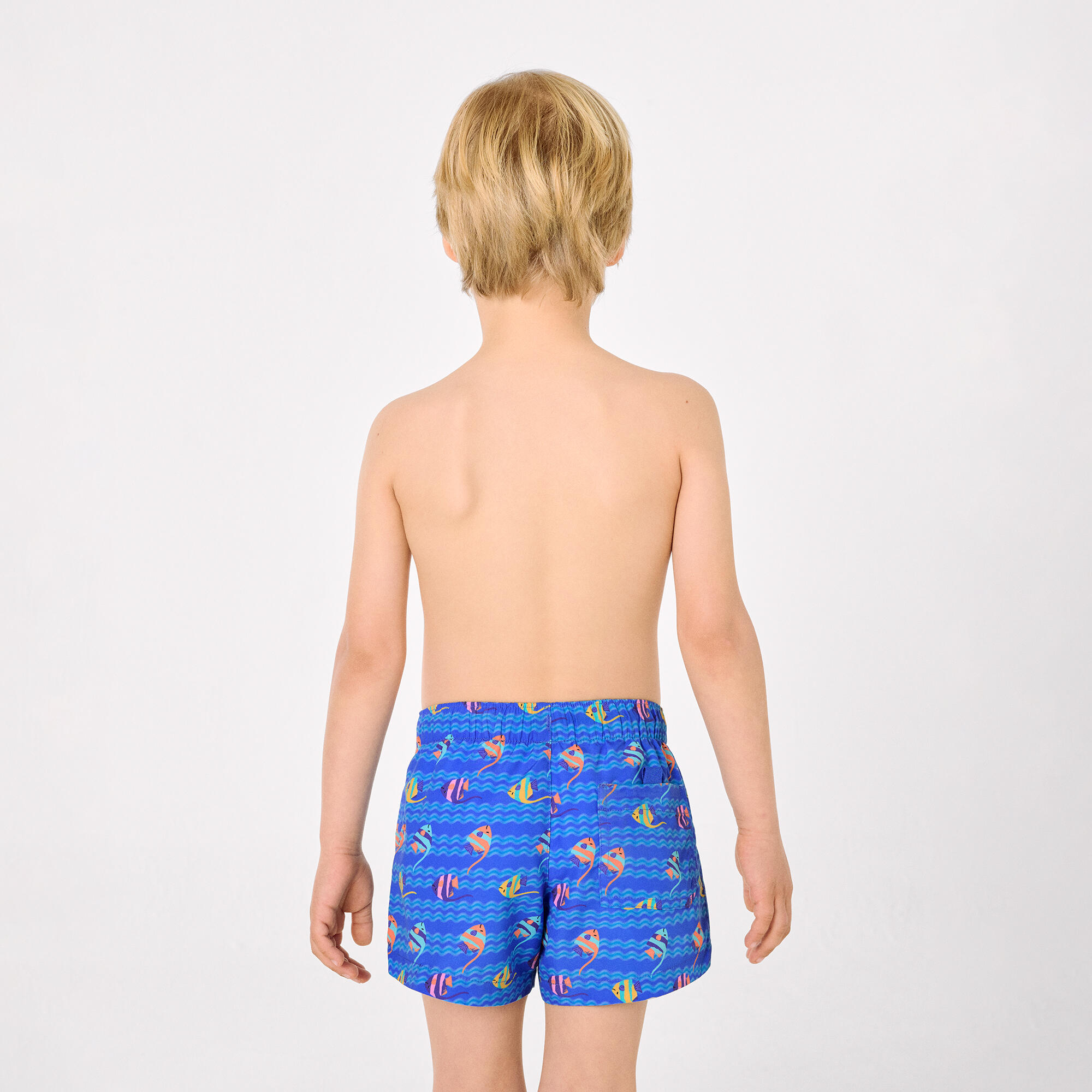 Short de bain garçon à imprimé de poissons tropicaux multicolores 5/7