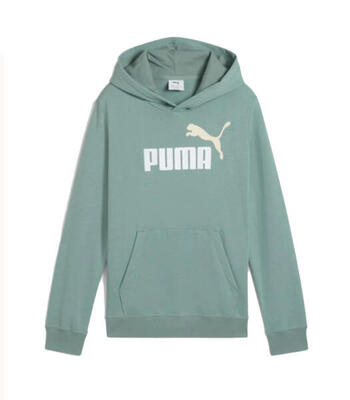 Puma Felpa Bambino Cappuccio Cotone Poliestere Riciclato Blu Marsupio Verde 140