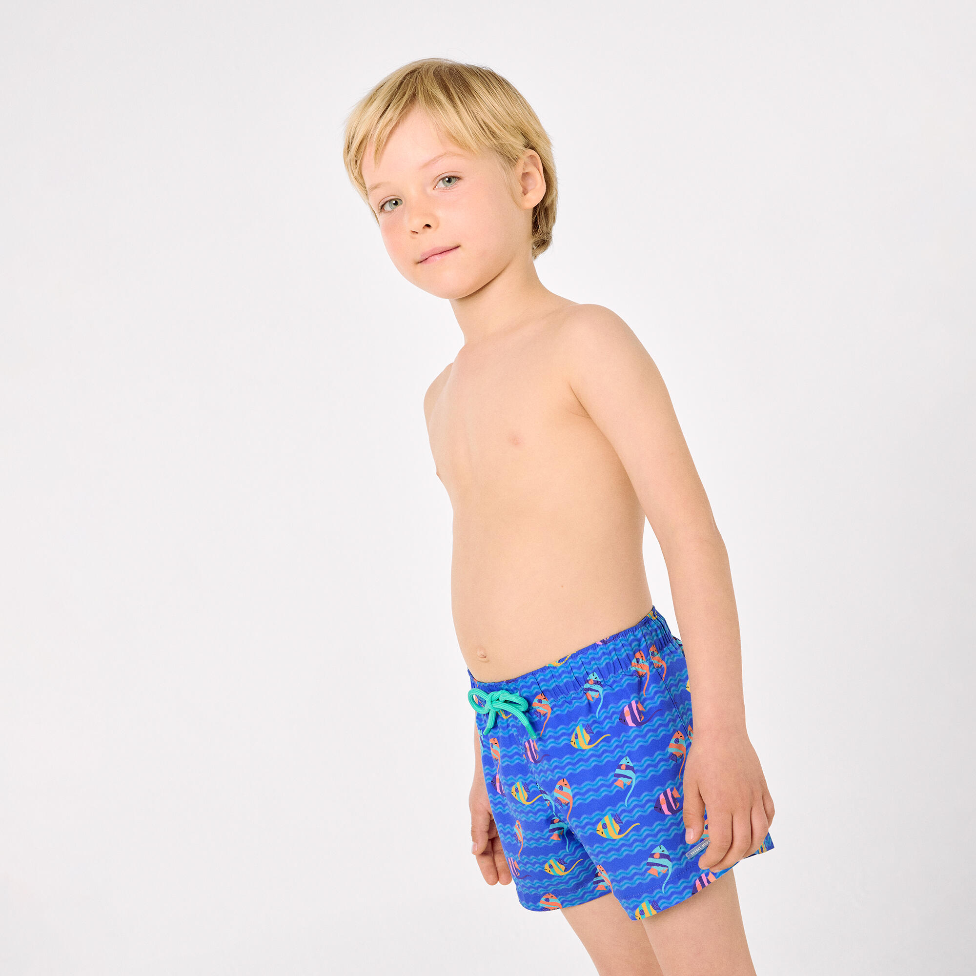 Short de bain garçon à imprimé de poissons tropicaux multicolores 6/7