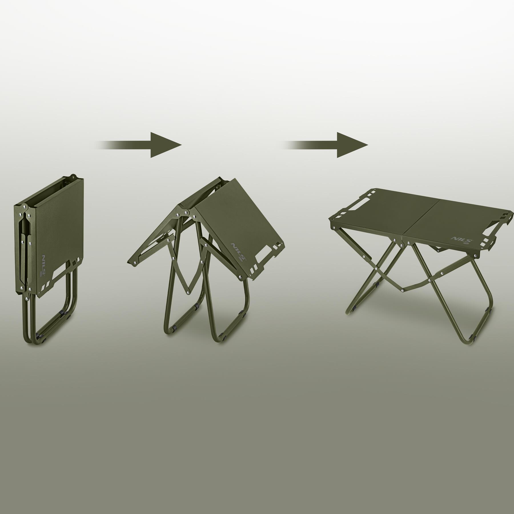 Table de camping outdoor pliante compacte NC3310 Nils Camp vert 4/7