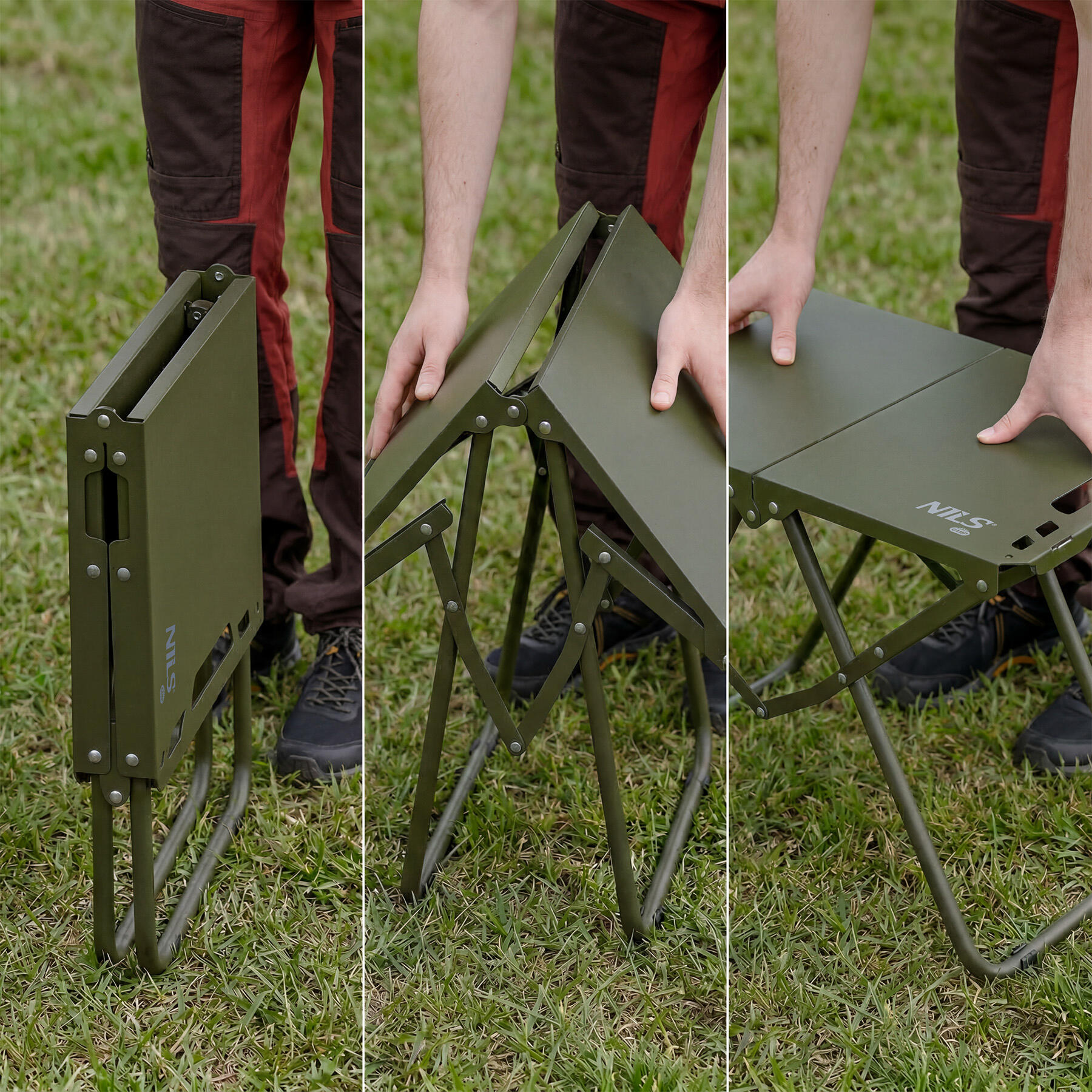Table de camping outdoor pliante compacte NC3310 Nils Camp vert 3/7