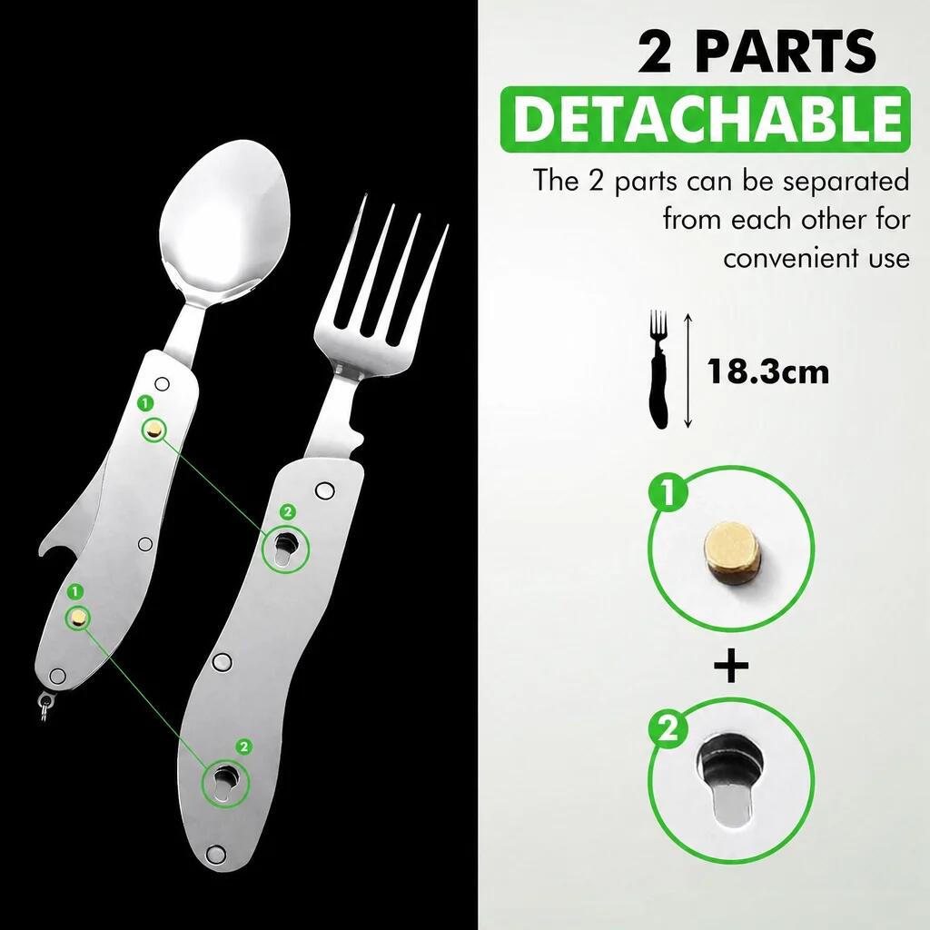 Cubiertos plegables para camping 4 en 1 4/5