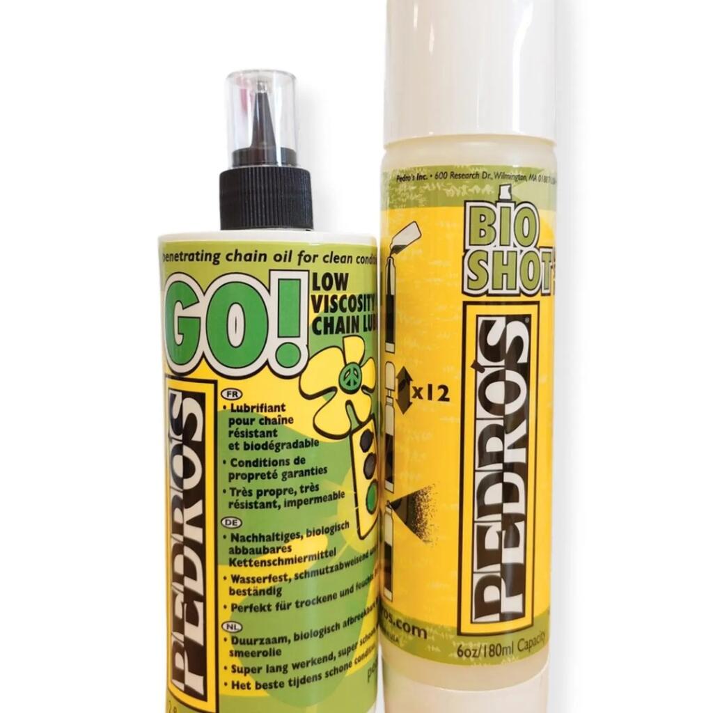 Pedro's Go Lube 350 ml chain lubricant with drip and pump bottle