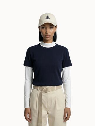 T-shirt crop Essentiel en jersey côtelé Essentiels ton/ton