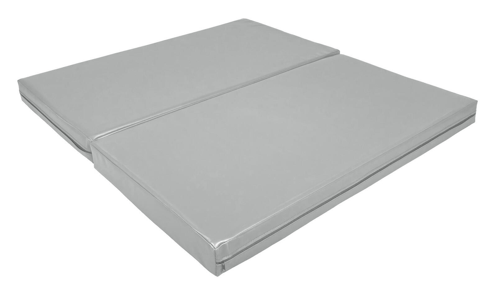Materac dwuczęściowy z rzepami UNDERFIT 130 x 120 x 10 cm miękki szary 3/7