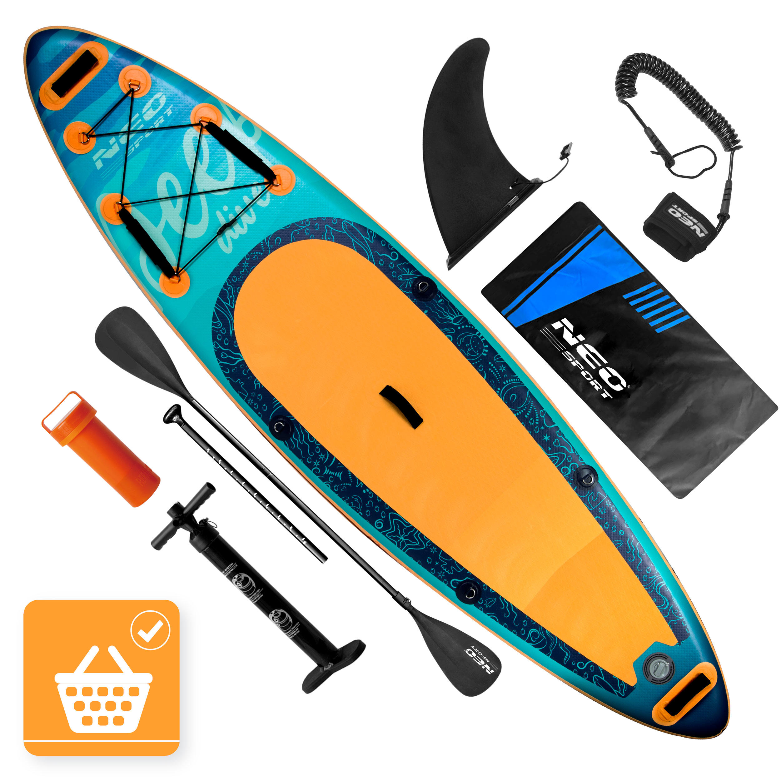Deska Sup do pływania Neo-sport Aquasurf pompowana Stand Up Paddle 320cm zestaw 2/7