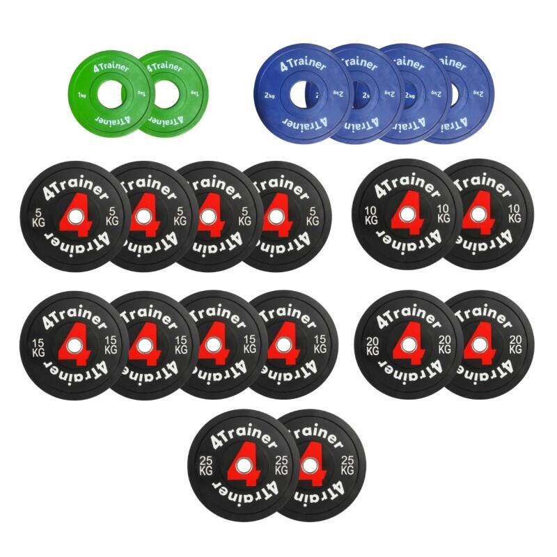 PACK BUMPER PLATES 200KG - Disques Olympiques 50mm - (1, 2x2, 5x2, 10, 15x2, 20, 1/7