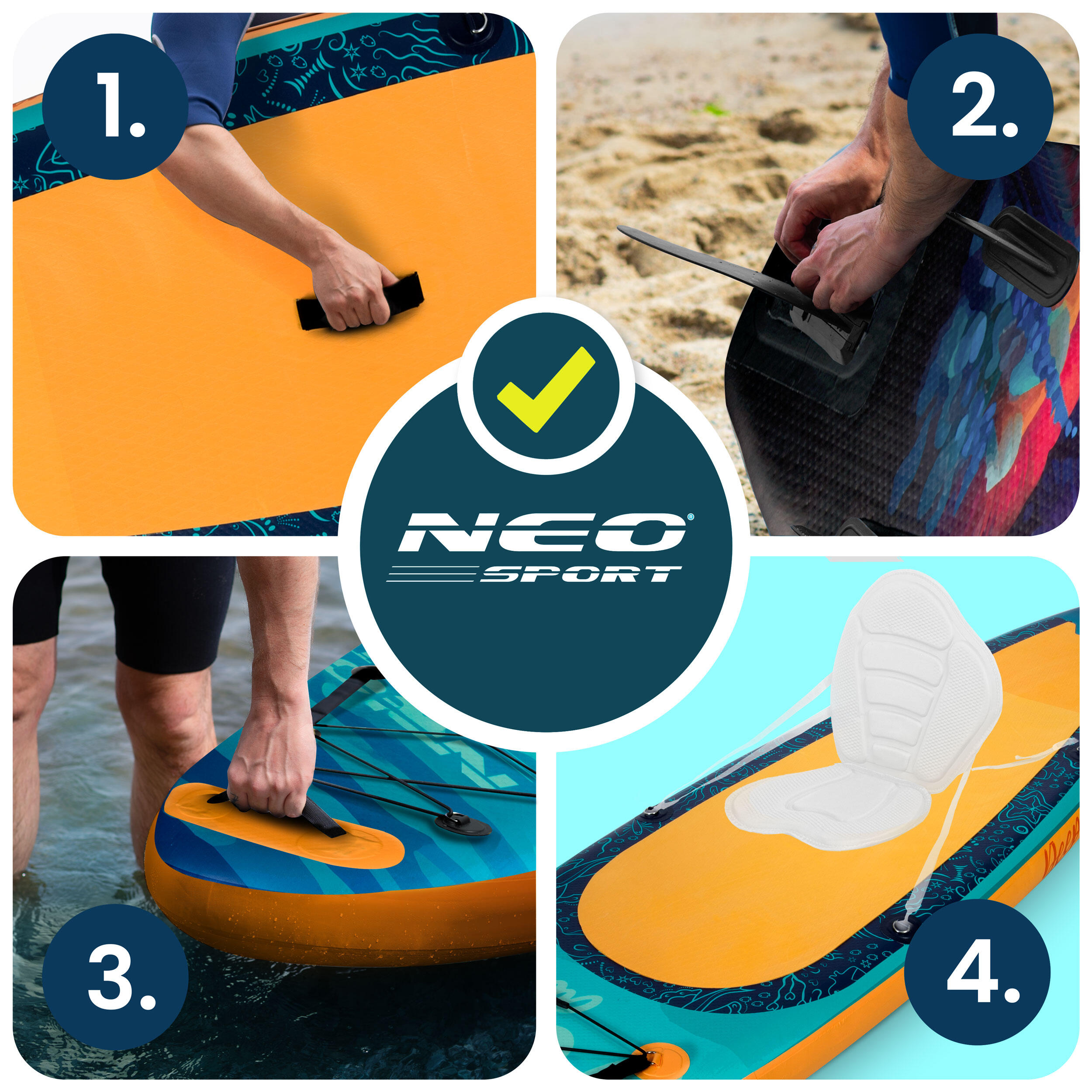 Deska Sup do pływania Neo-sport Aquasurf pompowana Stand Up Paddle 320cm zestaw 4/7