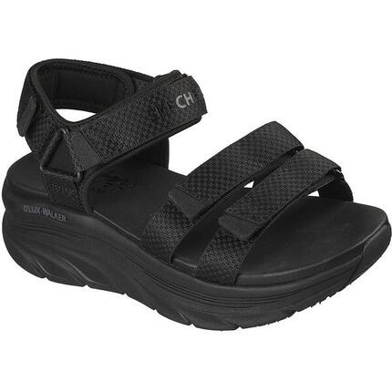 Sandalias Skechers D'lux Walker Sandal-sea-scape, Negro, Mujer