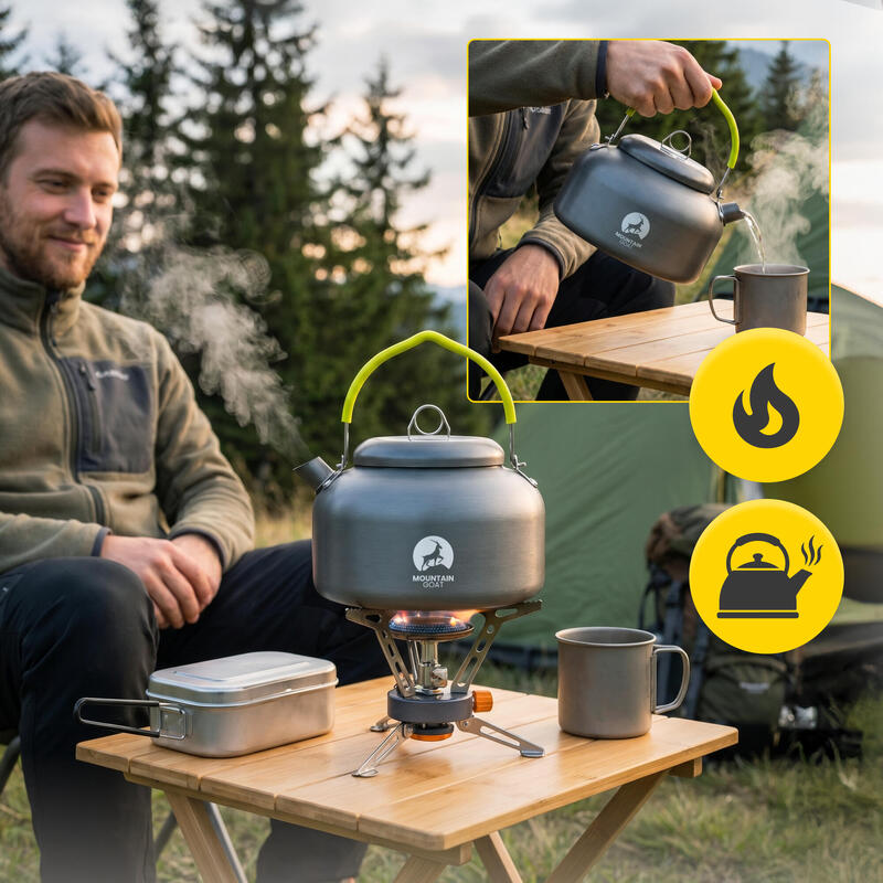 Ceainic turistic Mountain Goat 1,4 L pentru camping și drumeții