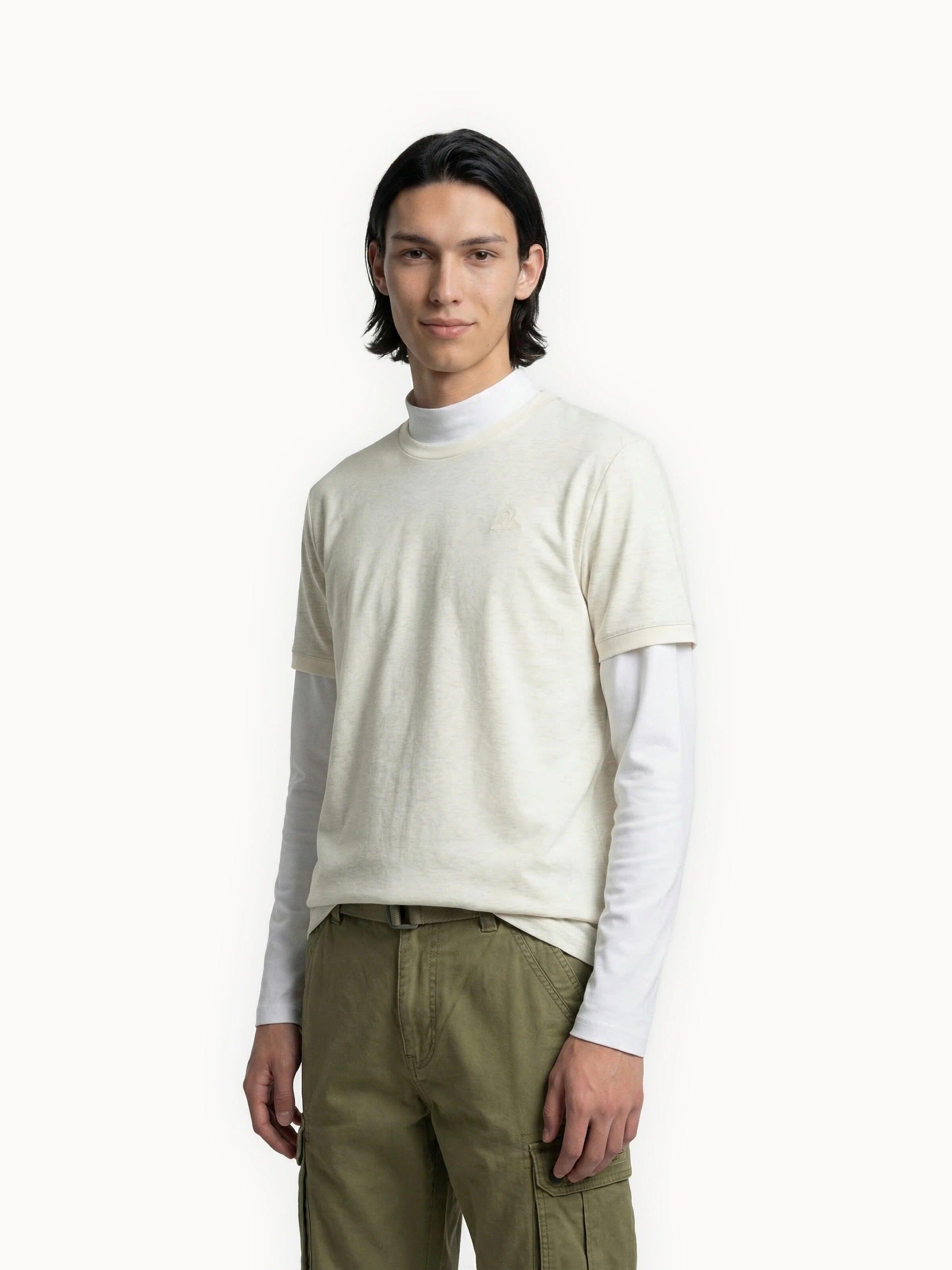 T-shirt Essentiel en jersey de coton Essentiels ton/ton 1/7