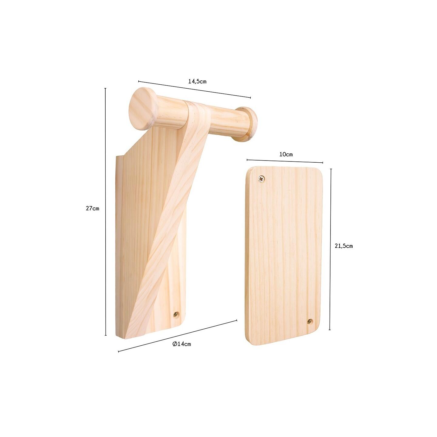 Support vélo mural Woody en bois naturel 14,5 x 14 x 27 cm 3/6