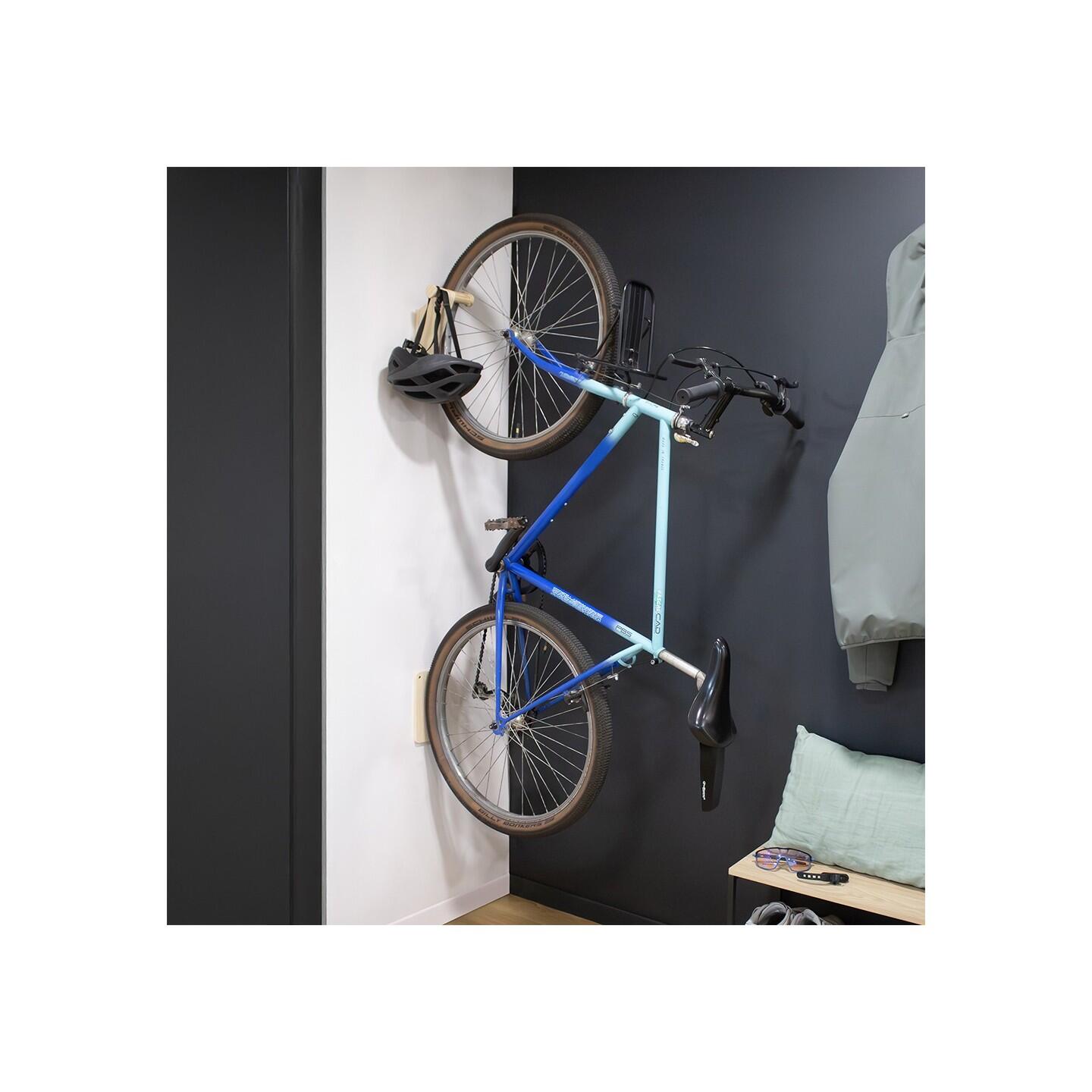 Support vélo mural Woody en bois naturel 14,5 x 14 x 27 cm 2/6