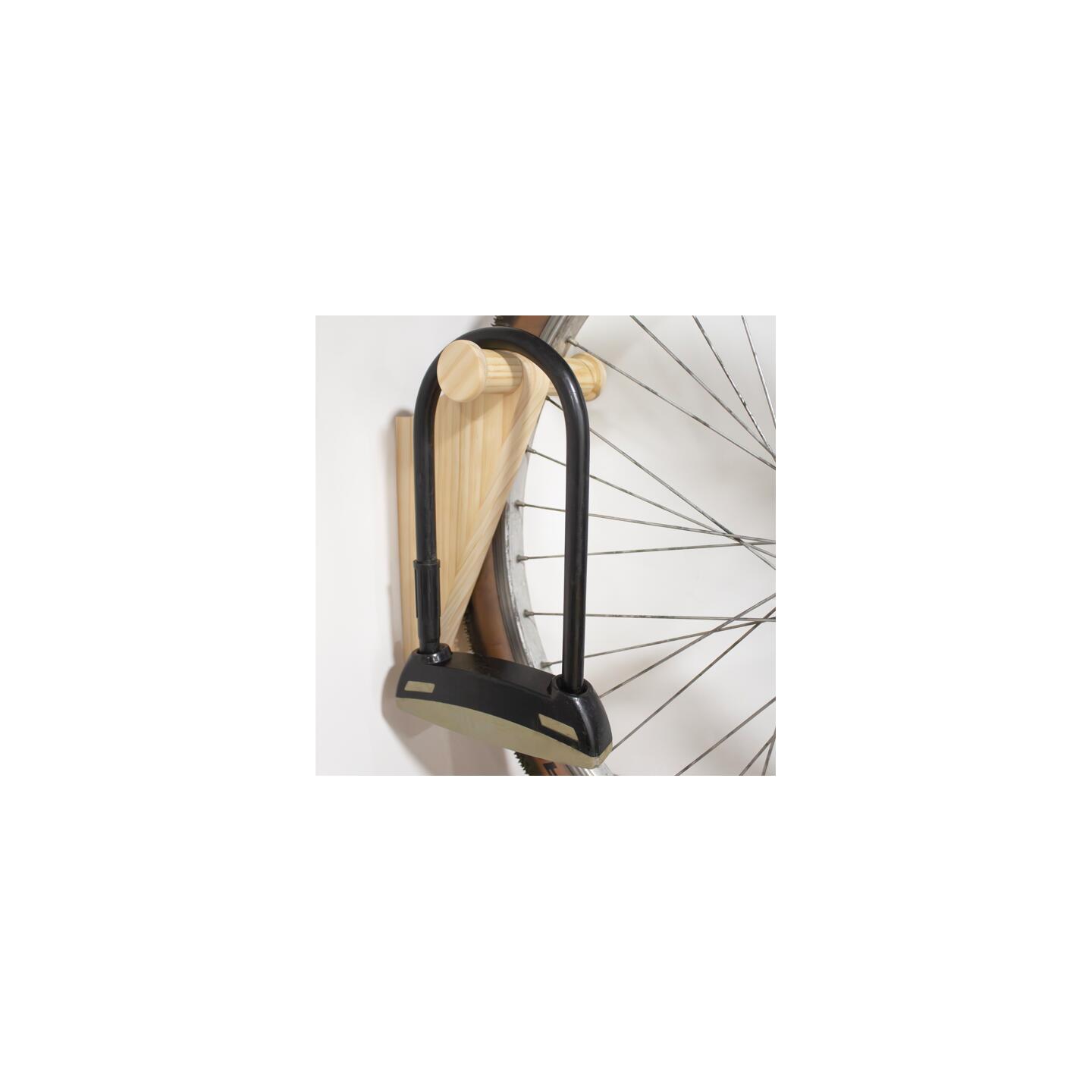 Support vélo mural Woody en bois naturel 14,5 x 14 x 27 cm 5/6