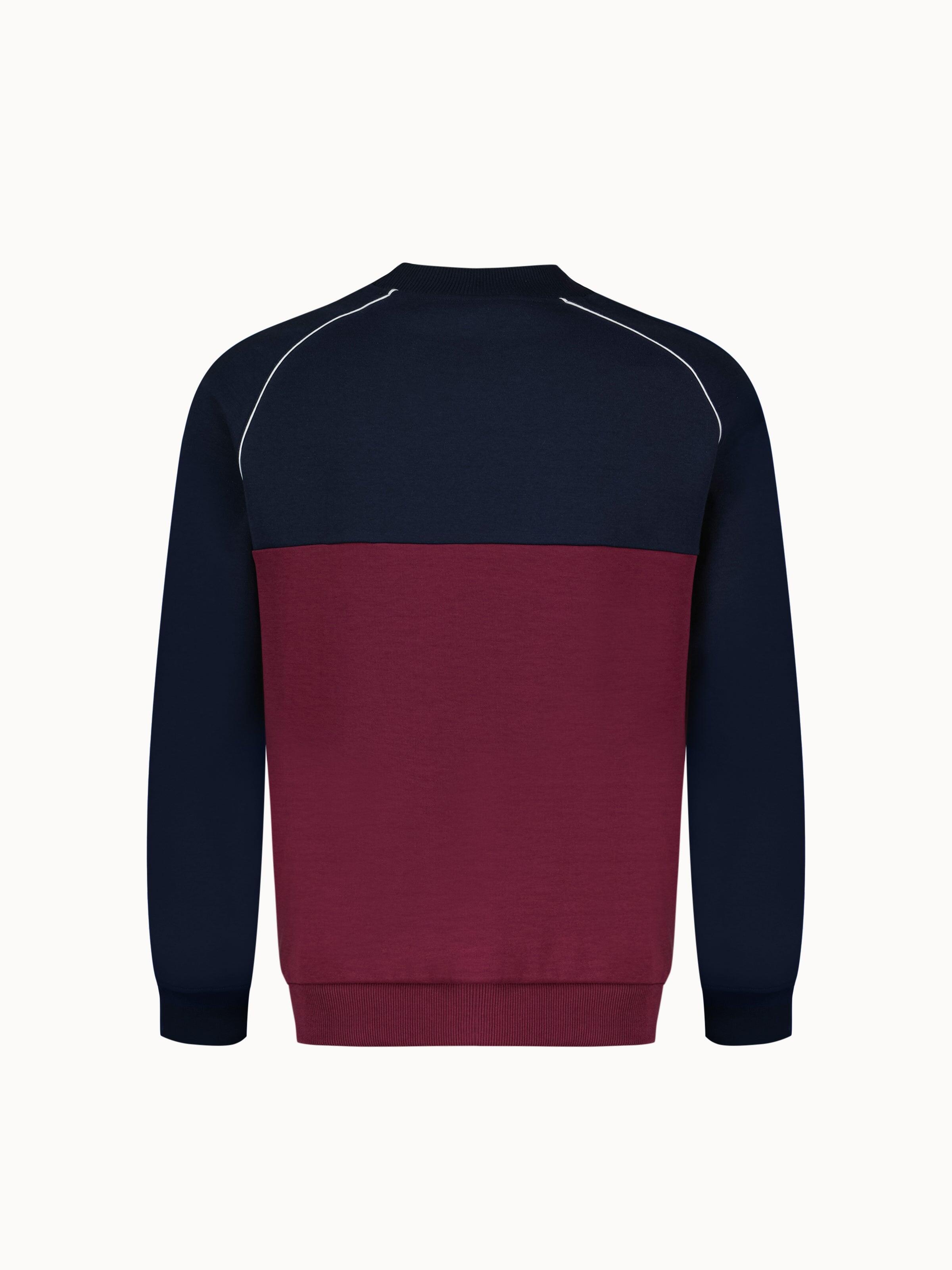 Sweat col montant en double face colorblock Tricolores 3/5