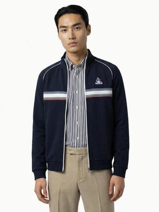 Veste zippée en double face avec bande rayée Tricolores