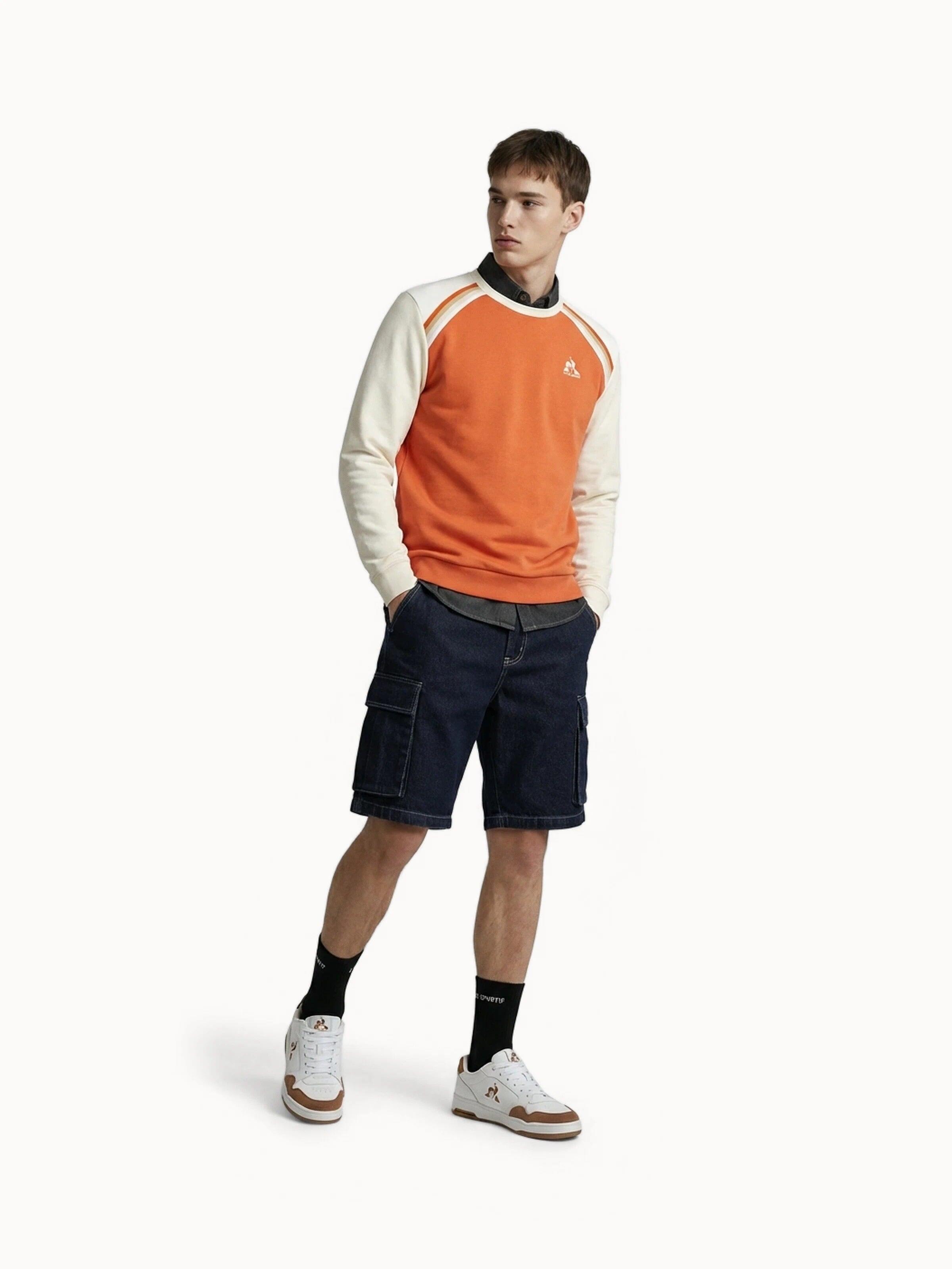 Sweat col rond en double face avec bandes rayées épaules Heritage 4/4