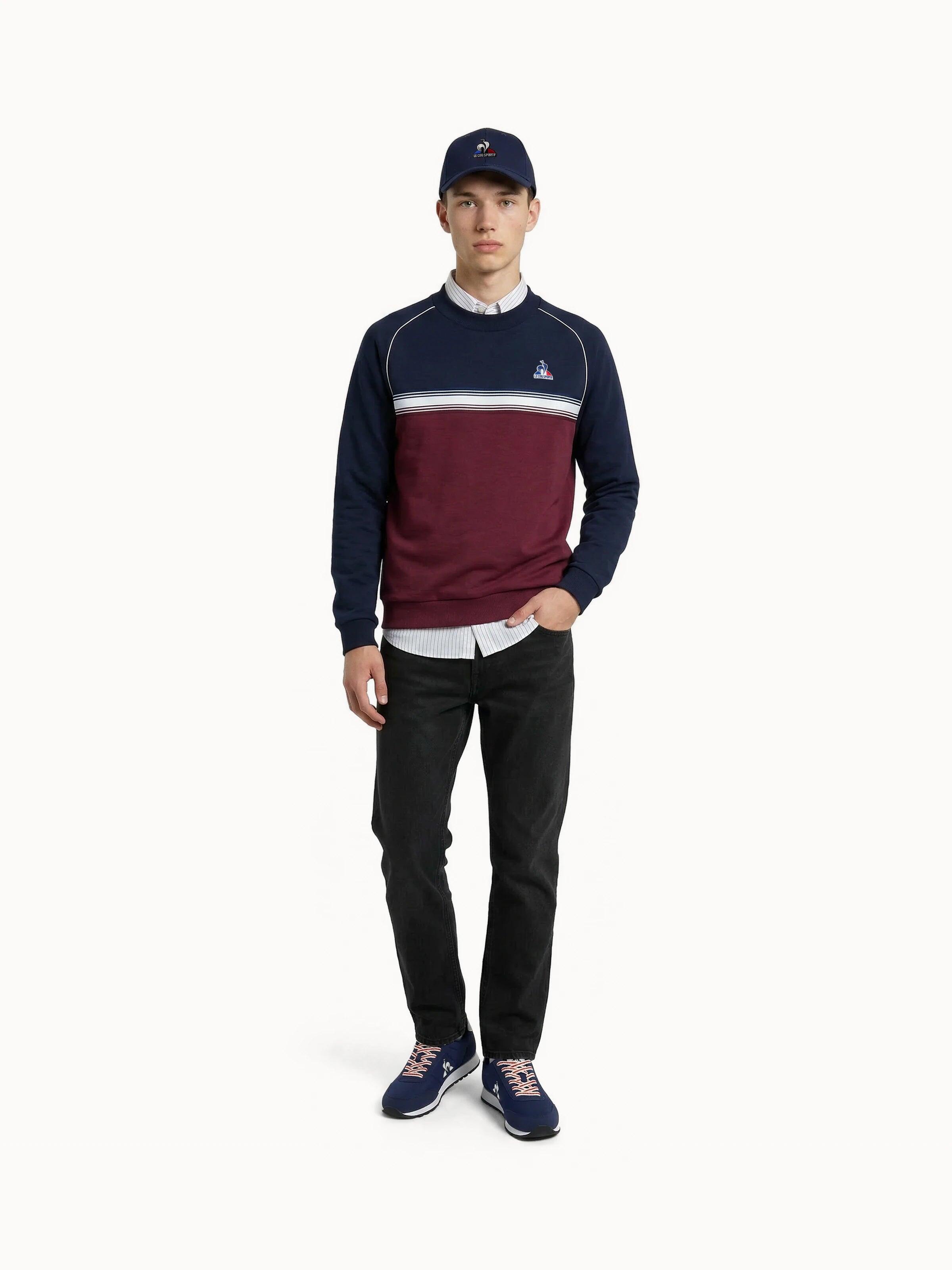 Sweat col montant en double face colorblock Tricolores 4/5