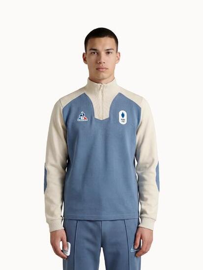 Polo col zippé Équipe de France Olympique 2026 Jeux Olympiques EQUIPE DE FRANCE