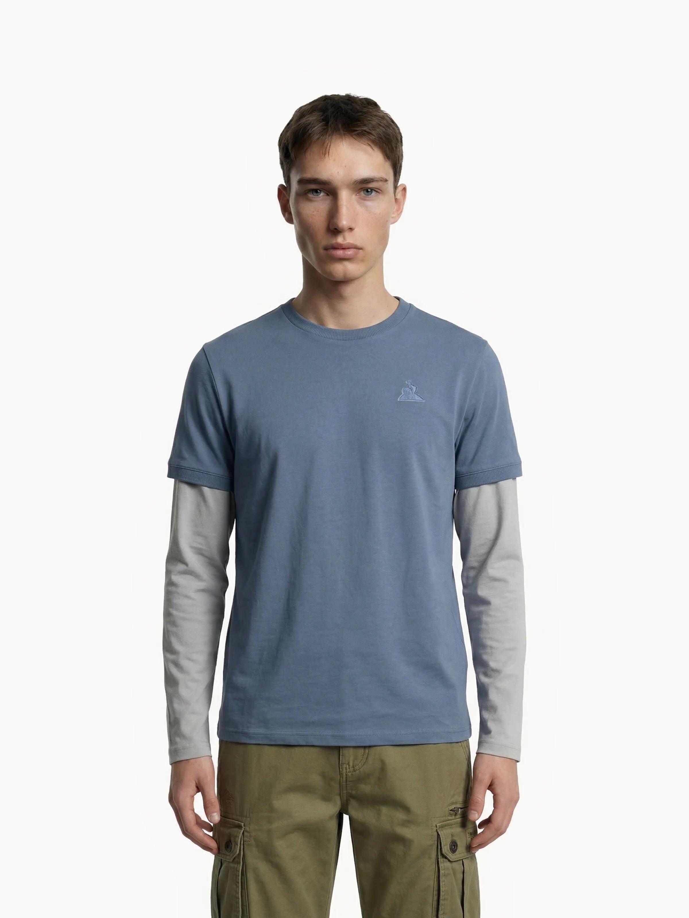 T-shirt Essentiel en jersey de coton Essentiels ton/ton 1/7