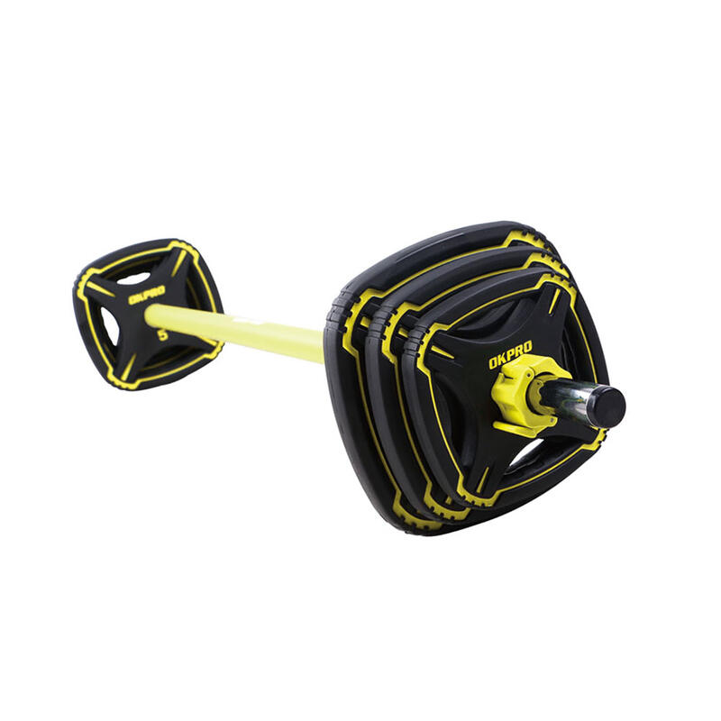 Set Body Pump Premium cu Bară Cromată și Discuri TPU – 20 kk