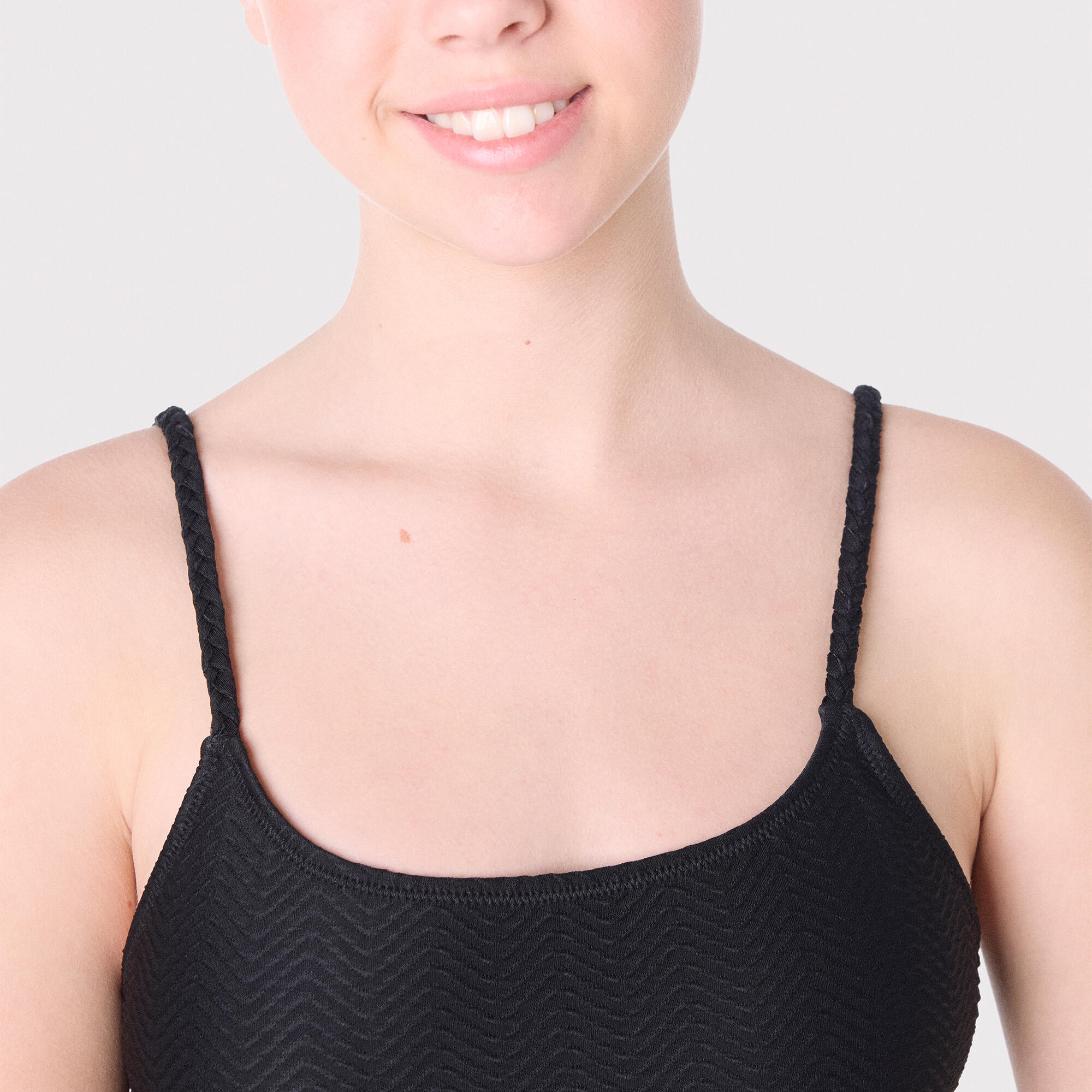 Bañador juvenil cut-out texturizado  negro 4/4