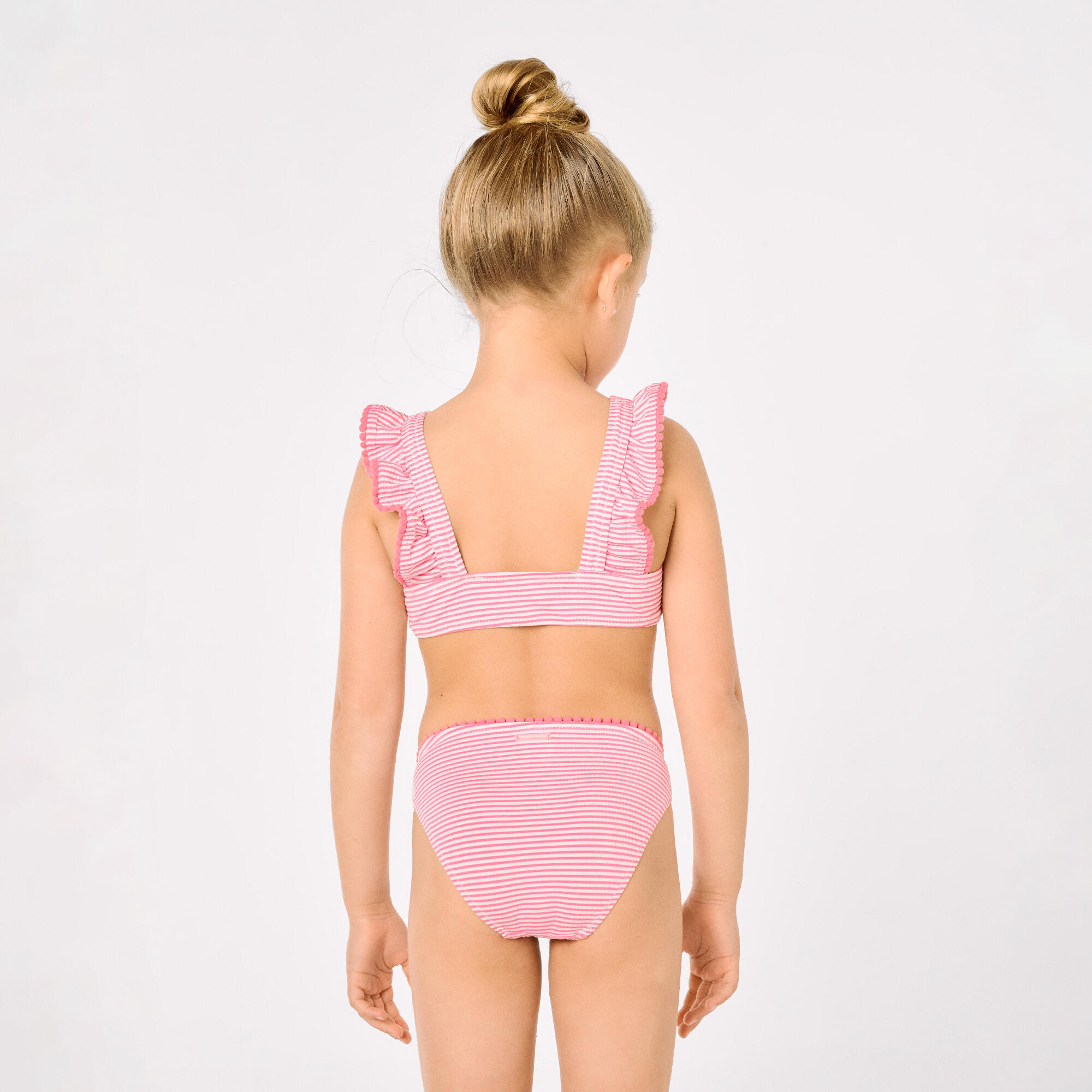 Bikini niña detalle volantes estampado rayas 5/7
