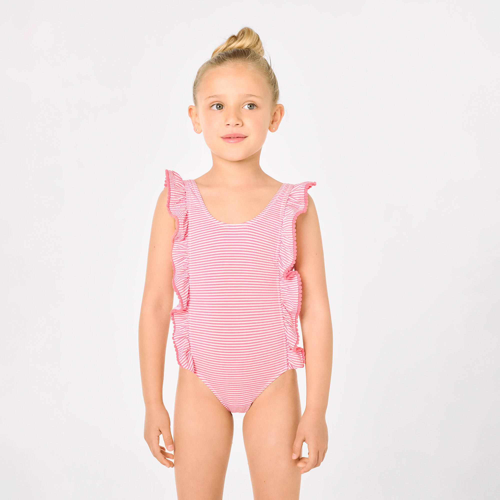 Bañador niña volates estampado rayas 4/7