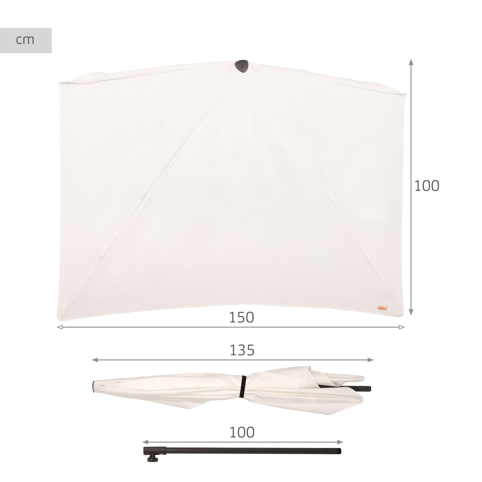 Aktive Garden Sombrilla de pared rectangular 160x100 cm 4/7