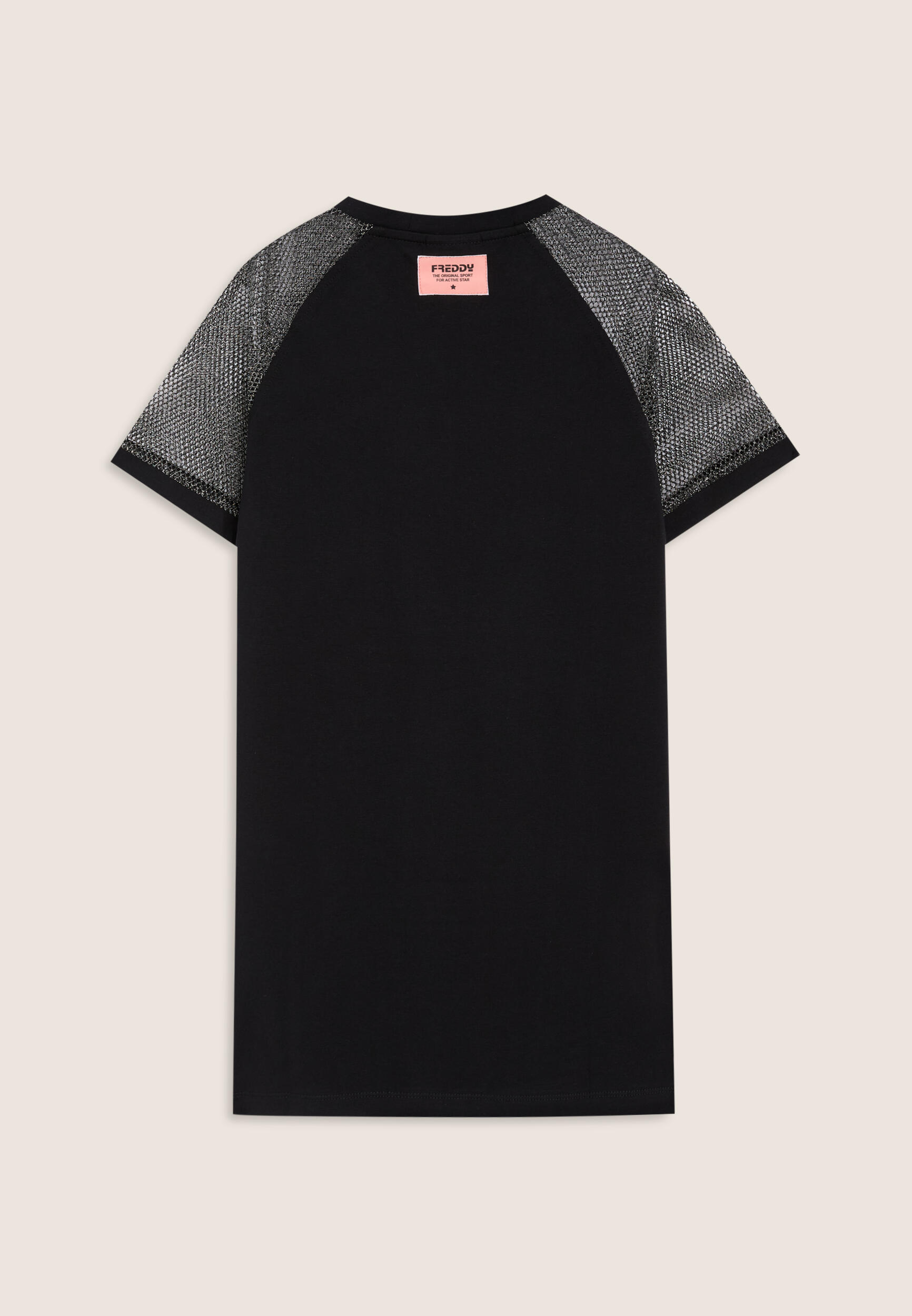 Vestitino Bambina Maxi T-Shirt con Maniche in Mesh Lurex 2/3