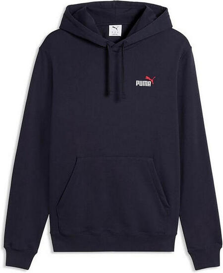 Puma Felpa Uomo con Cappuccio Regular Fit Marsupio Logo New Navy Red Blu L