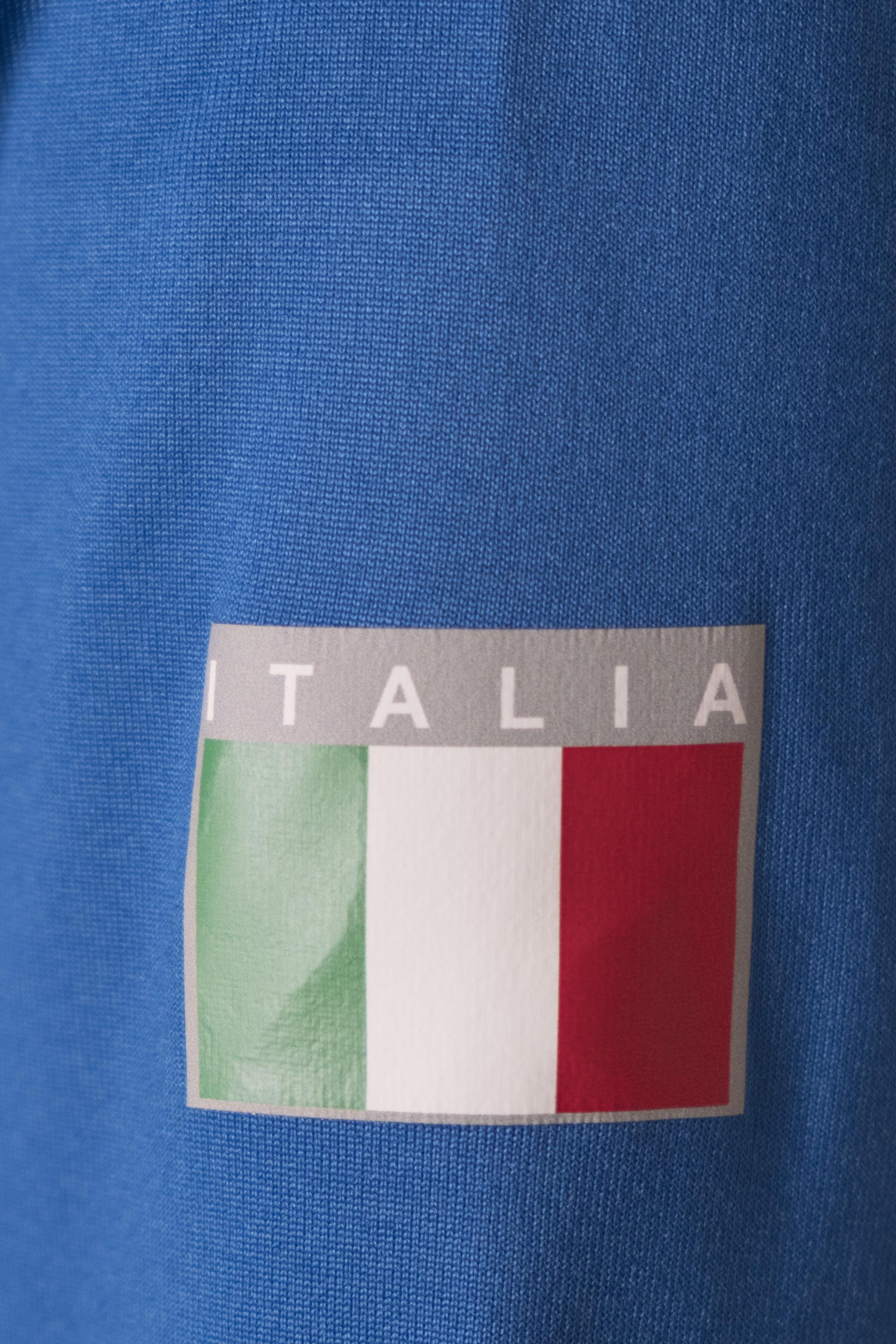 Felpa Esercito a maniche lunghe con zip da running uomo azzurra 4/4