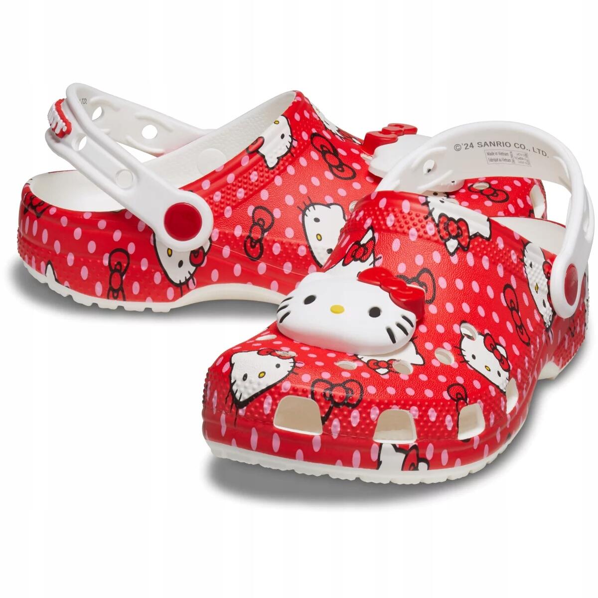 Chodaki Dla Dzieci Crocs Classic Hello Kitty Red Clog 2/6