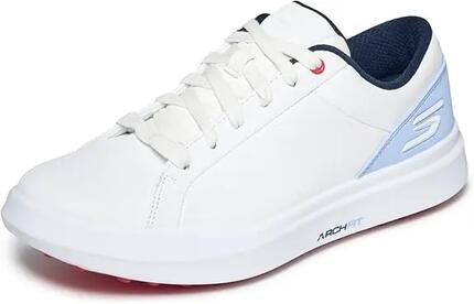 Skechers Drive 6, chaussures de golf pour femme, blanc/bleu
