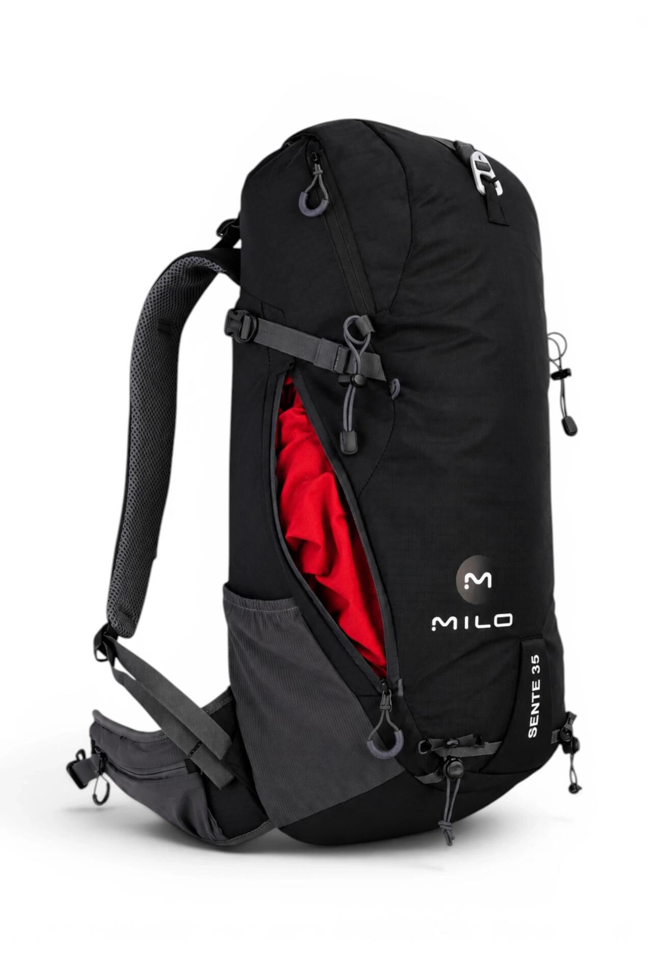 Plecak wspinaczkowy Milo SENTE 35 czarny, 35L z raincover i gwizdkiem 4/5