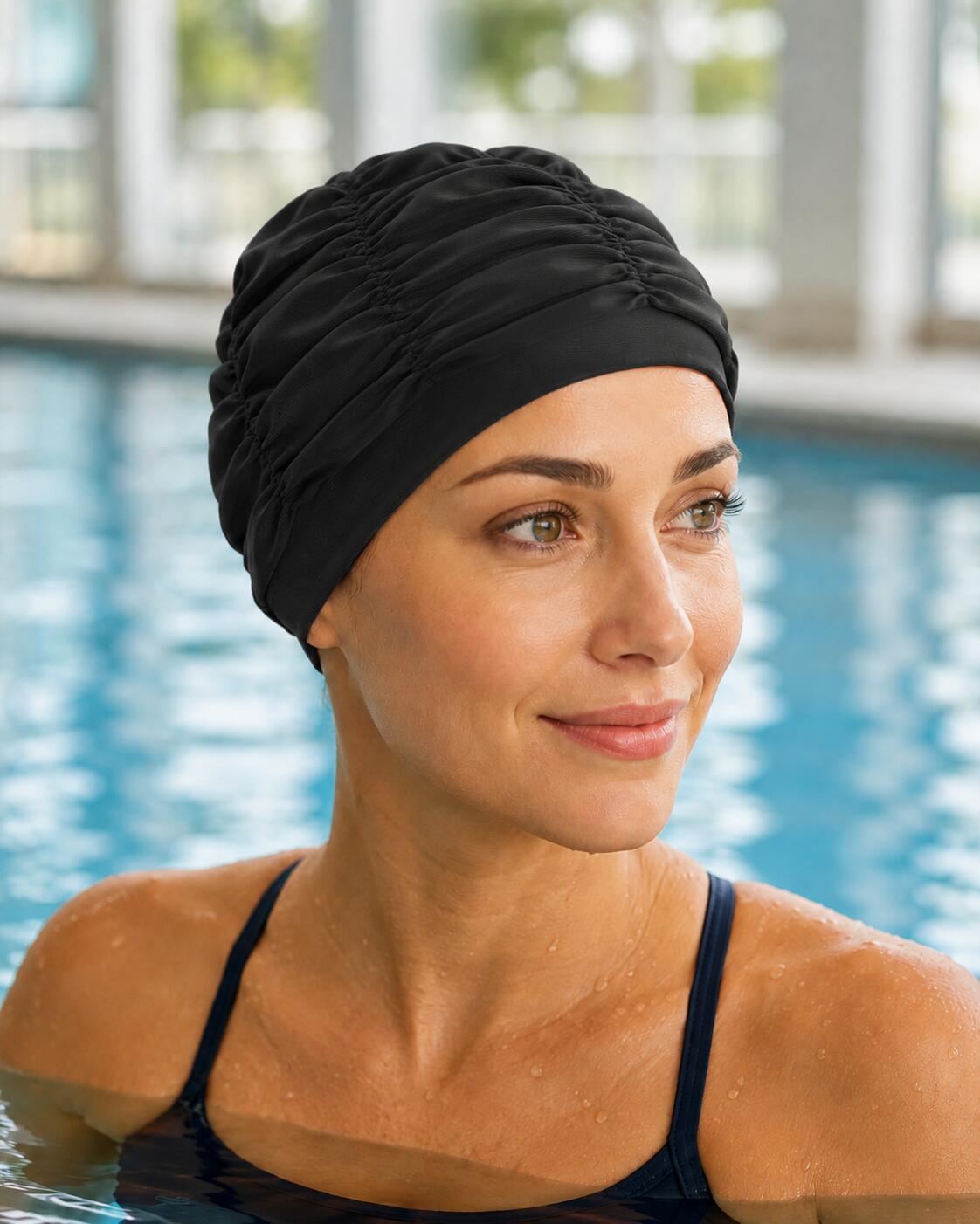 Czepek pływacki materiałowy damski Aqua-Sport Poliester Lady Comfort 2/7