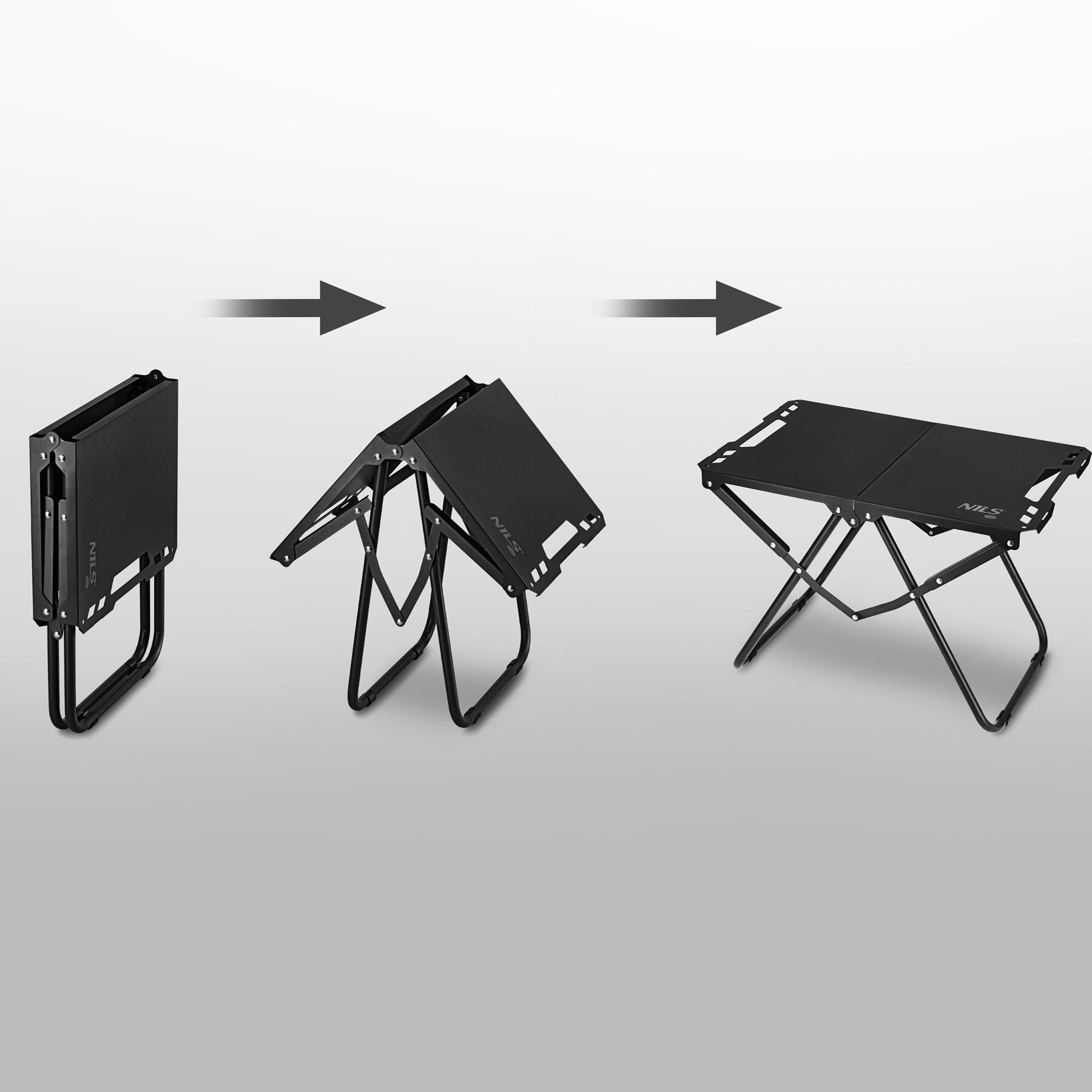 Table de camping outdoor pliante compacte NC3310 Nils Camp noir 3/7