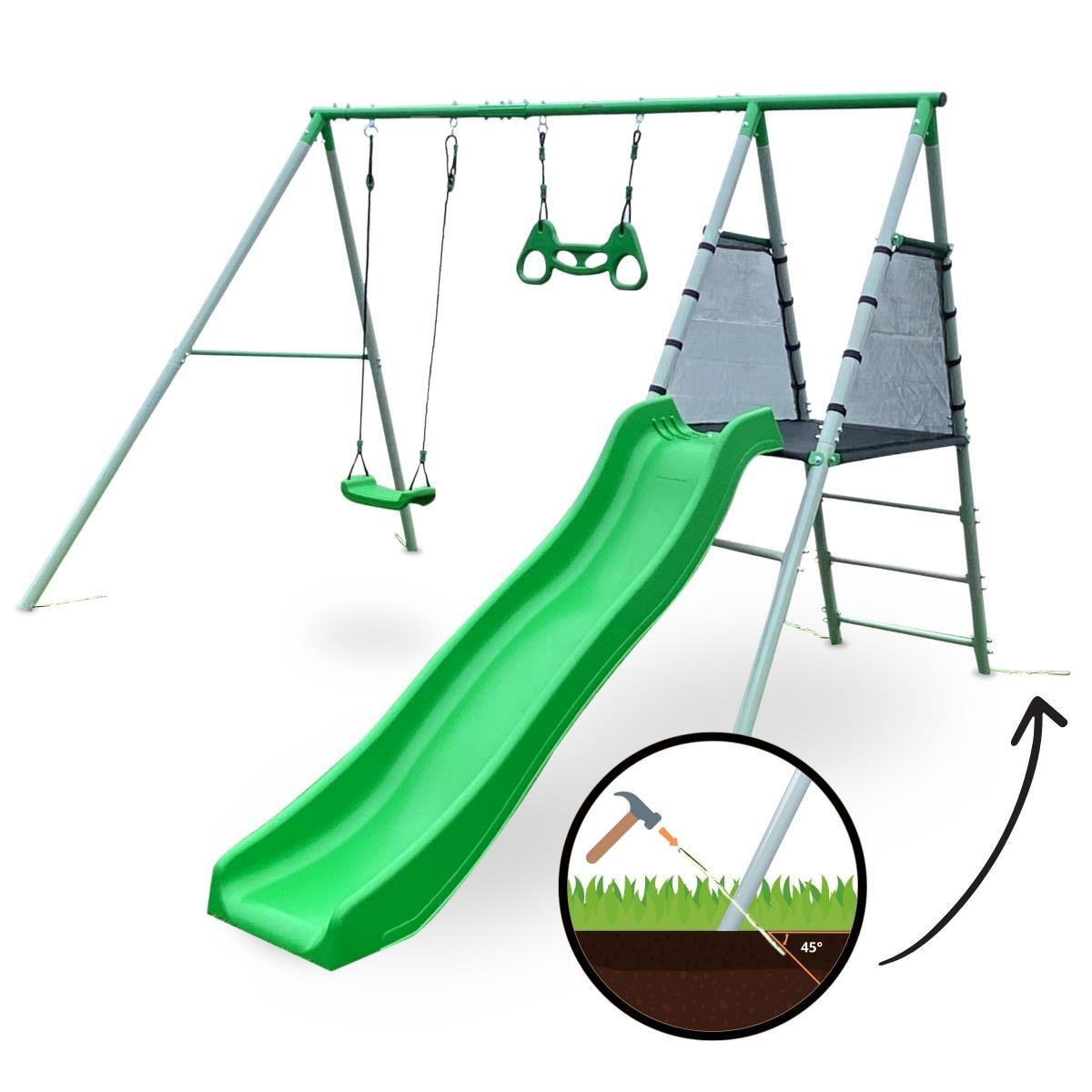 Spielplatz XXL 280x290x196cm 3J Schaukel Rutsche Stahlrahmen Max 200kg EN71 4/7