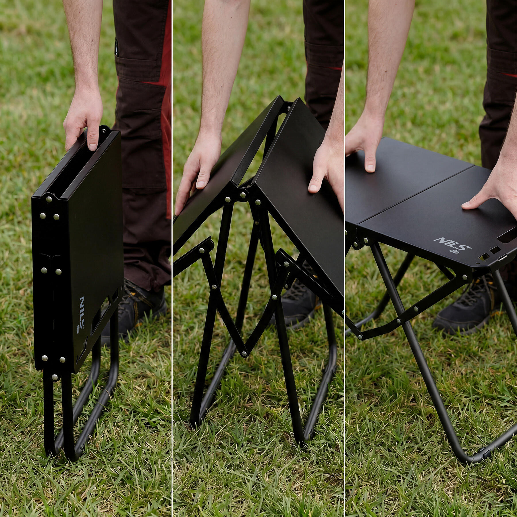 Table de camping outdoor pliante compacte NC3310 Nils Camp noir 2/7