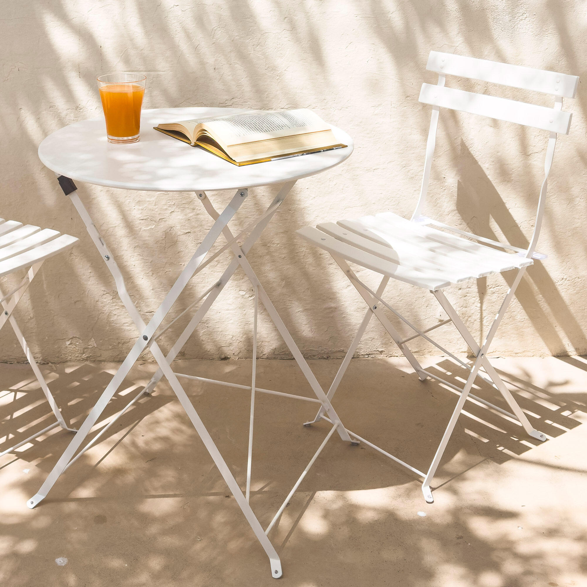Ensemble de mobilier de terrasse pliable 60 x 70 cm blanc 7/7