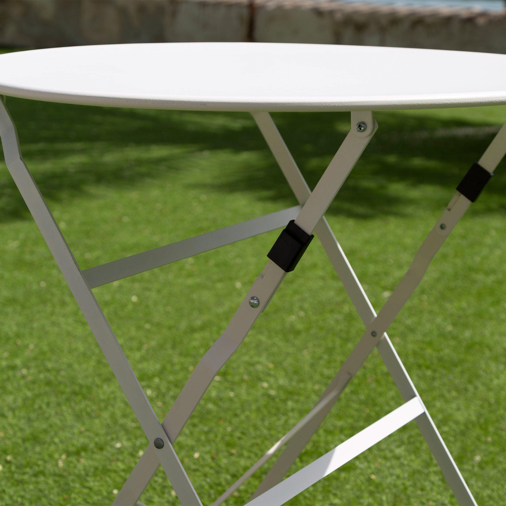 Ensemble de mobilier de terrasse pliable 60 x 70 cm blanc 6/7