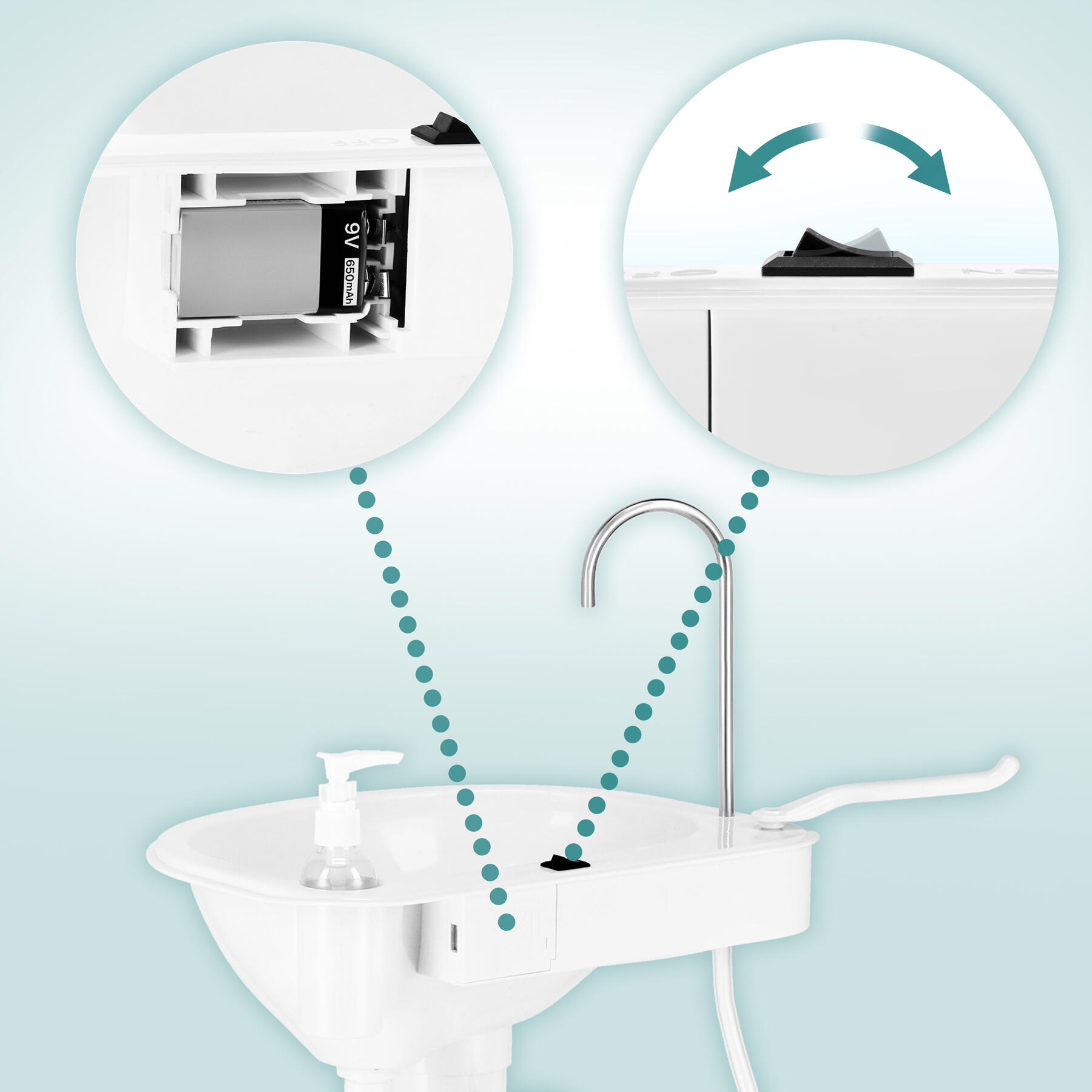 Draagbare campingwastafel met USB-pomp 20 l NILS CAMP NC0026 6/7